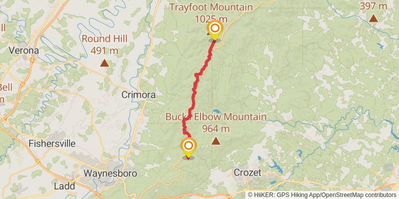 Appalachian Trail Section Hike - Shenandoah National Park stage 2 Map
