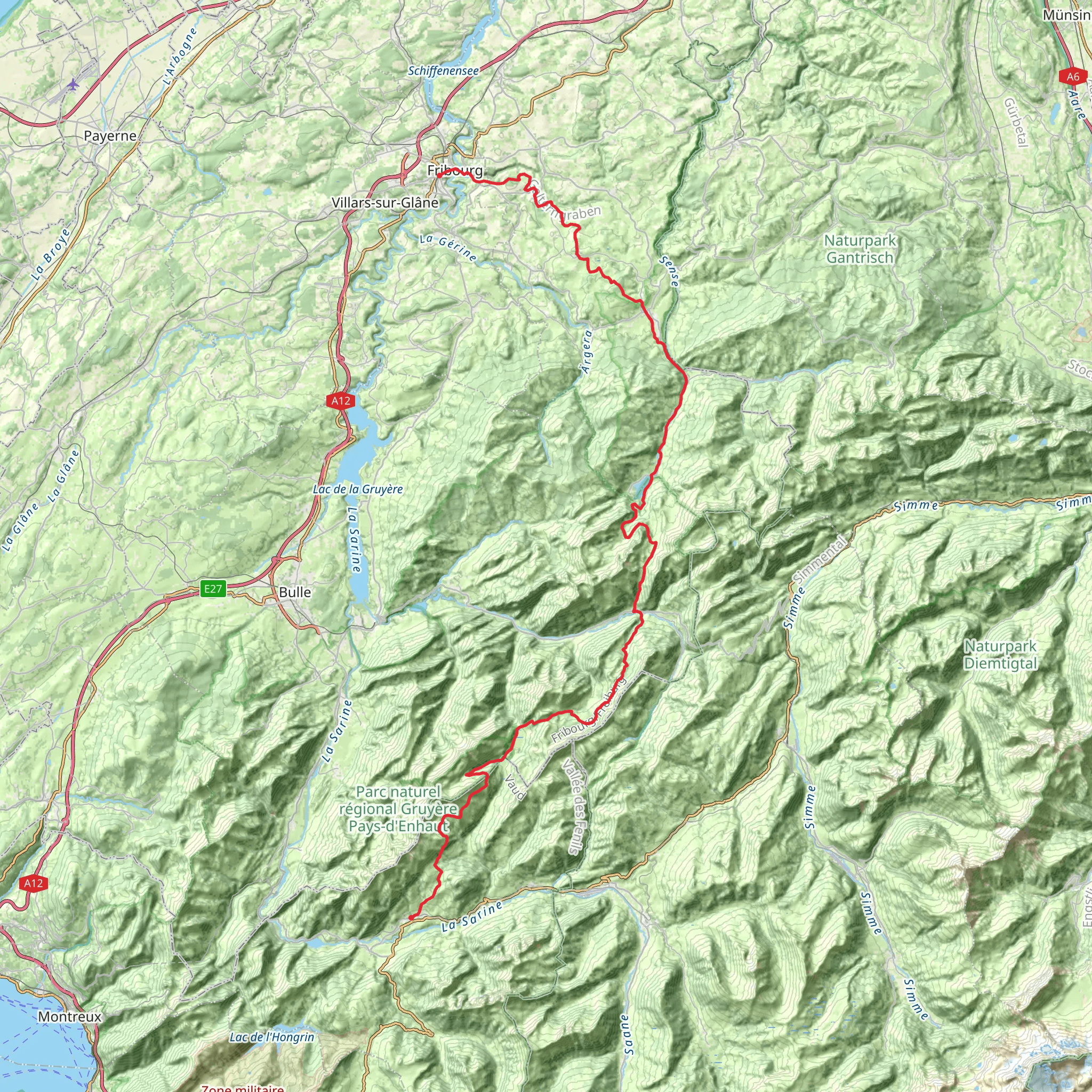 Freiburger Voralpenweg mobile static map