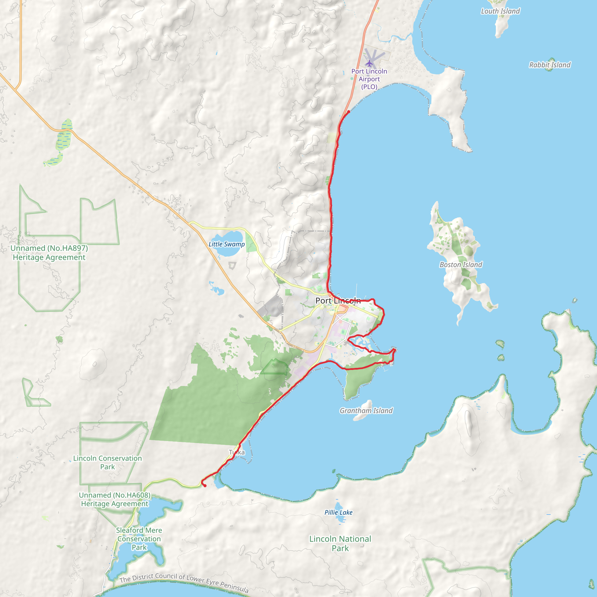 Parnkalla Trail mobile static map