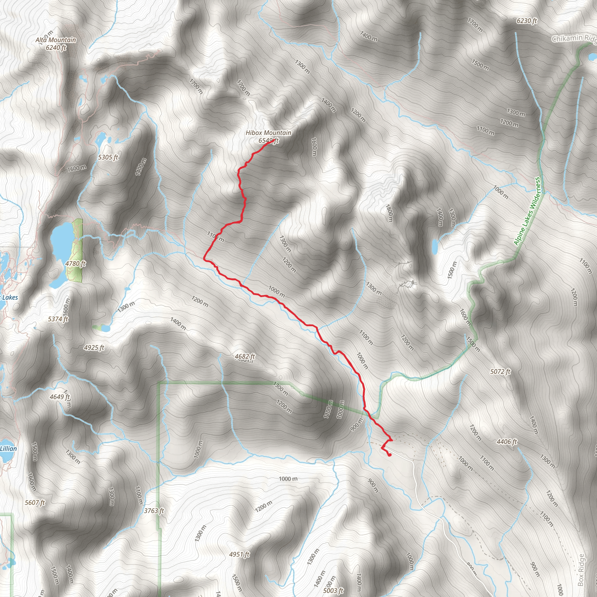 Hibox Mountain via Rachel Lake Trail mobile static map