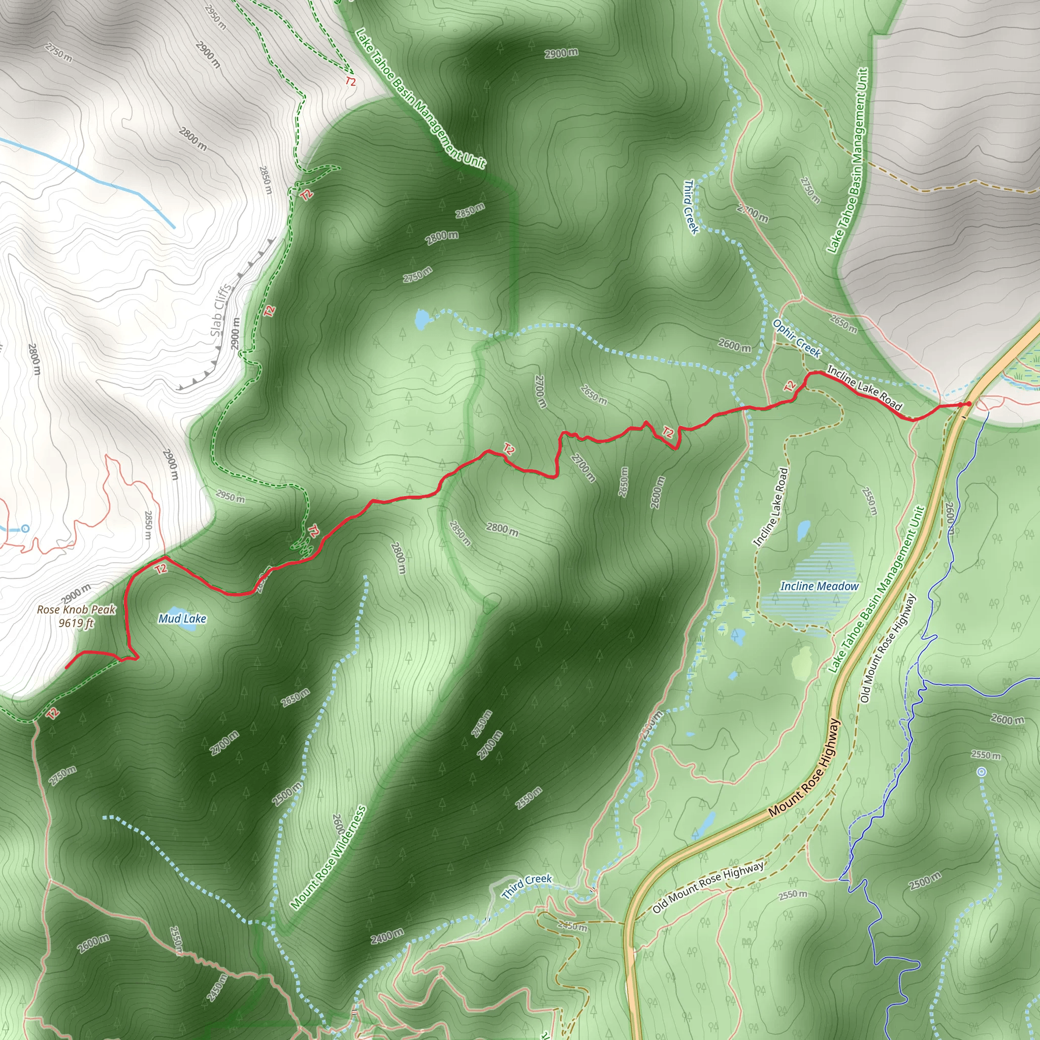 Rose Knob Peak and Mud Lake via Gray Lake Trail mobile static map