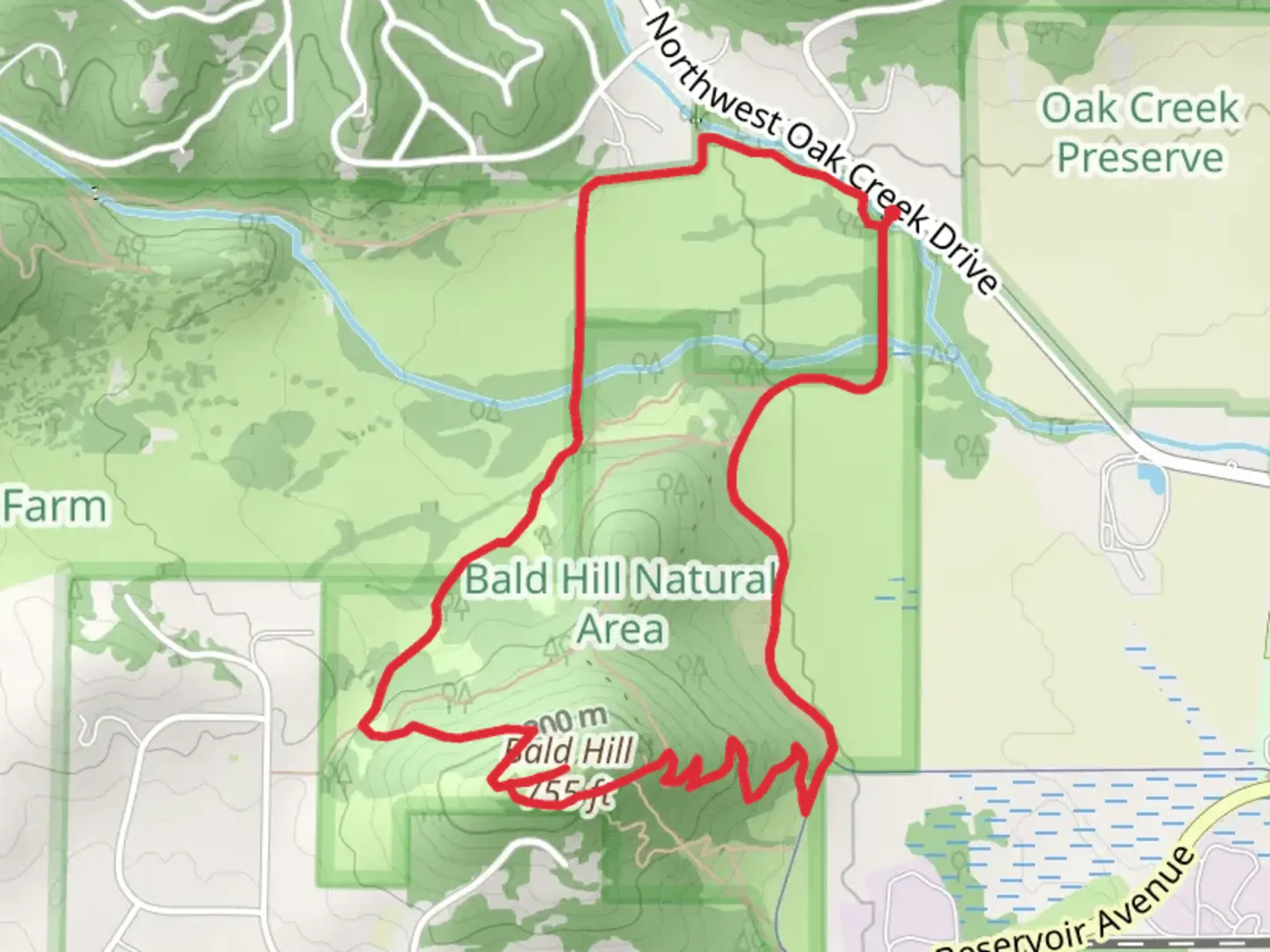 An image depicting the trail County Connector, Bald Hill and East Summit Loop Trail and its surrounding area.