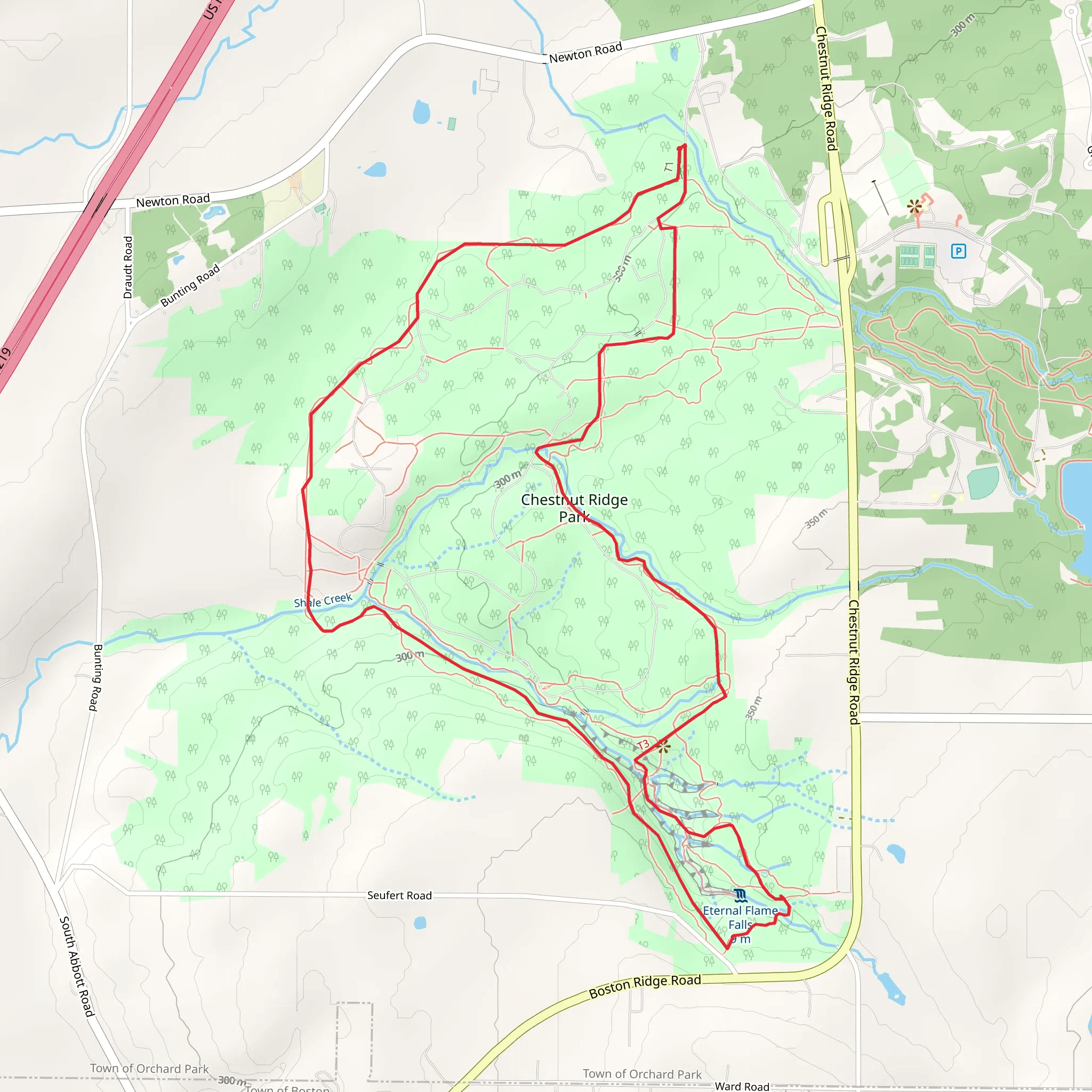 Chestnut Ridge Park Loop mobile static map