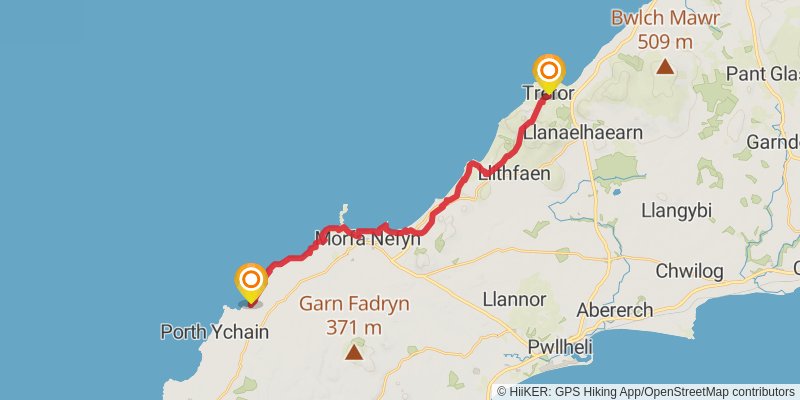 North Wales Pilgrim's Way - Taith Pererin Gogledd Cymru stage 11 Map