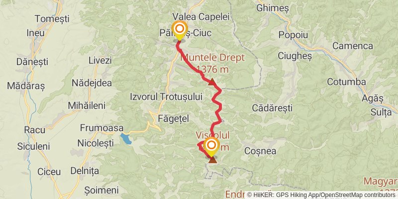 Trans Carpathian Hike stage 79 Map