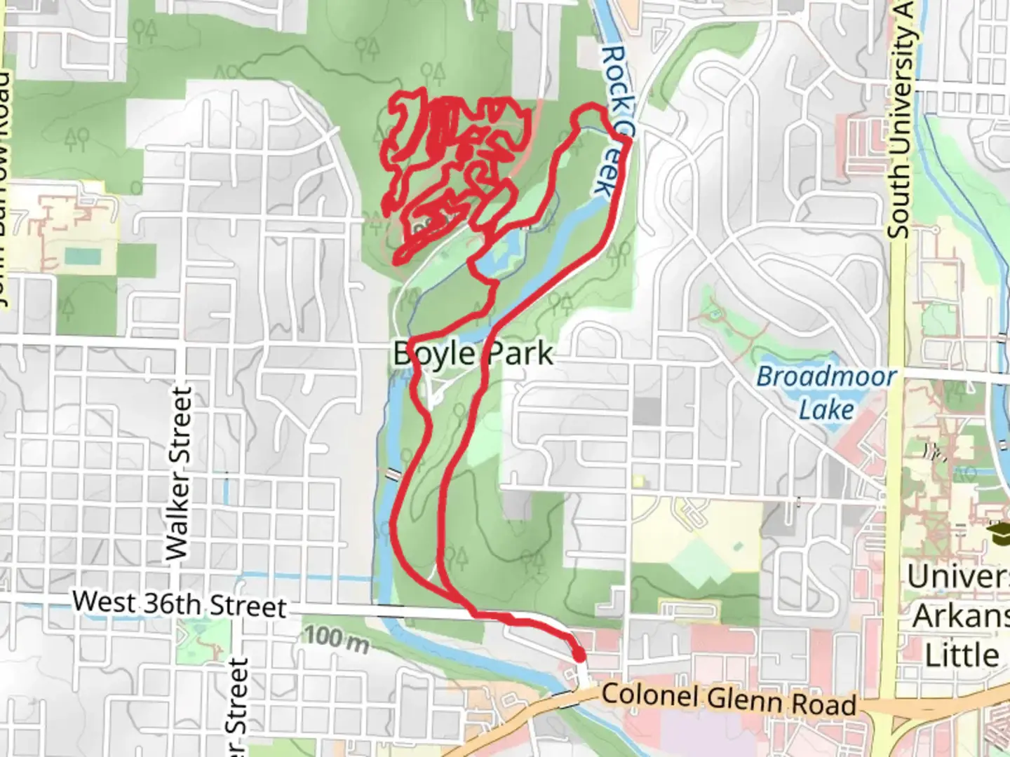 An image depicting the trail Boyle Park Loop and its surrounding area.