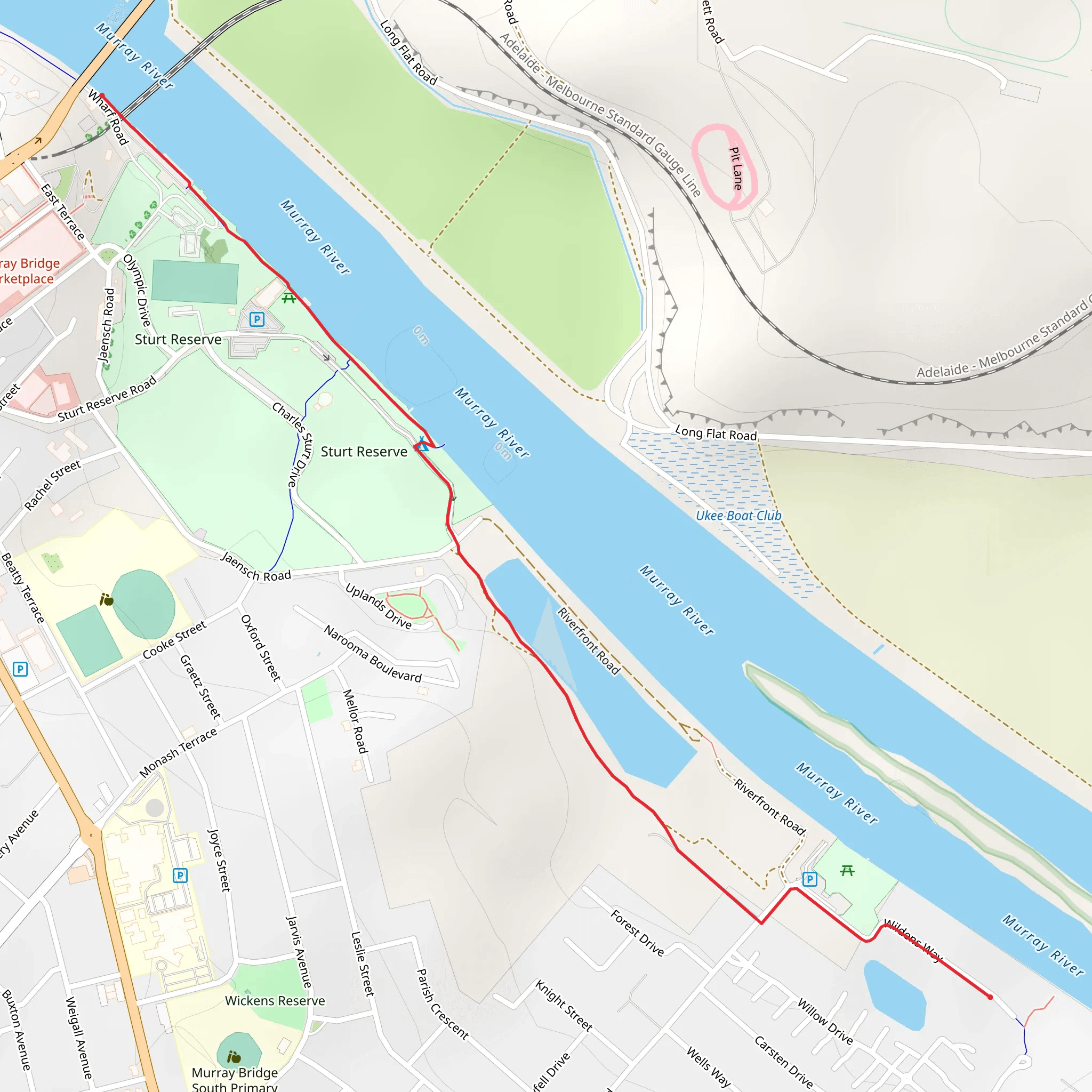 Tumbella Drive Reserve to Wharf mobile static map