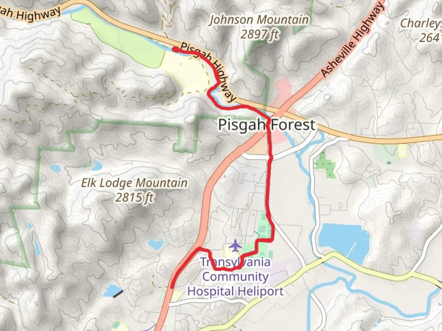 An image depicting the trail Estatoe Trail and Brevard Greenway and its surrounding area.