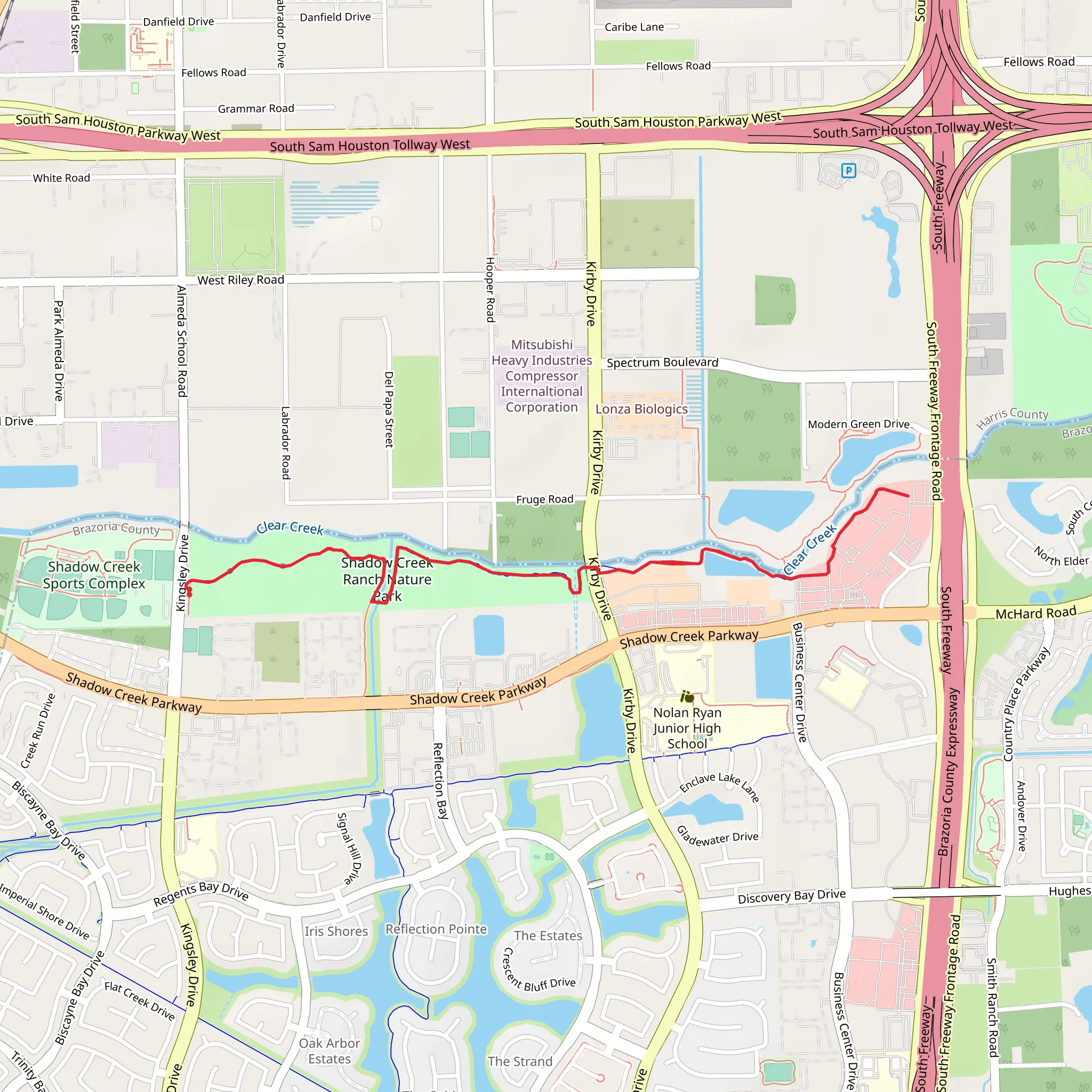 Shadow Creek Ranch Nature Park and Creek Clear mobile static map