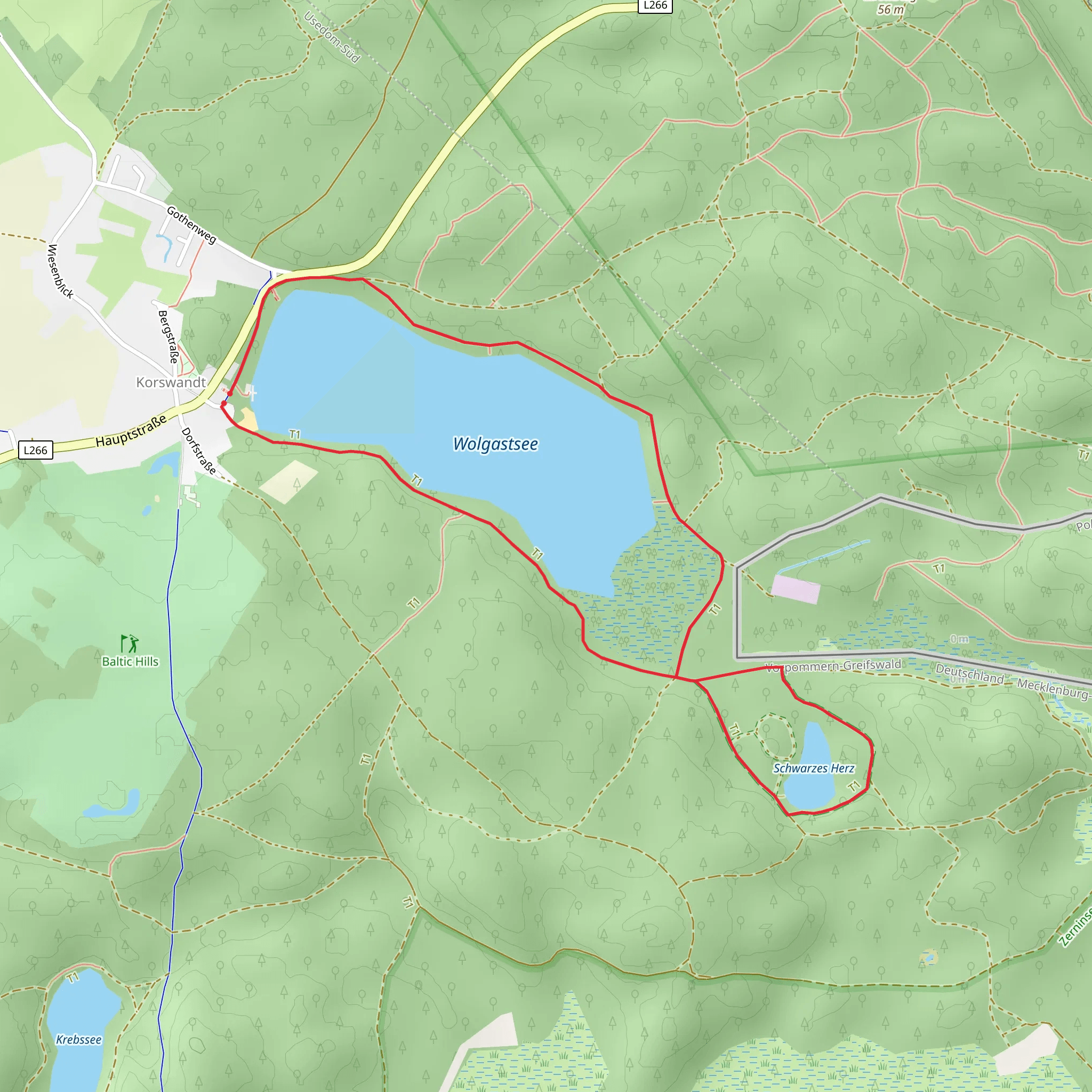Wolgastsee and Schwarzes Herz Loop mobile static map
