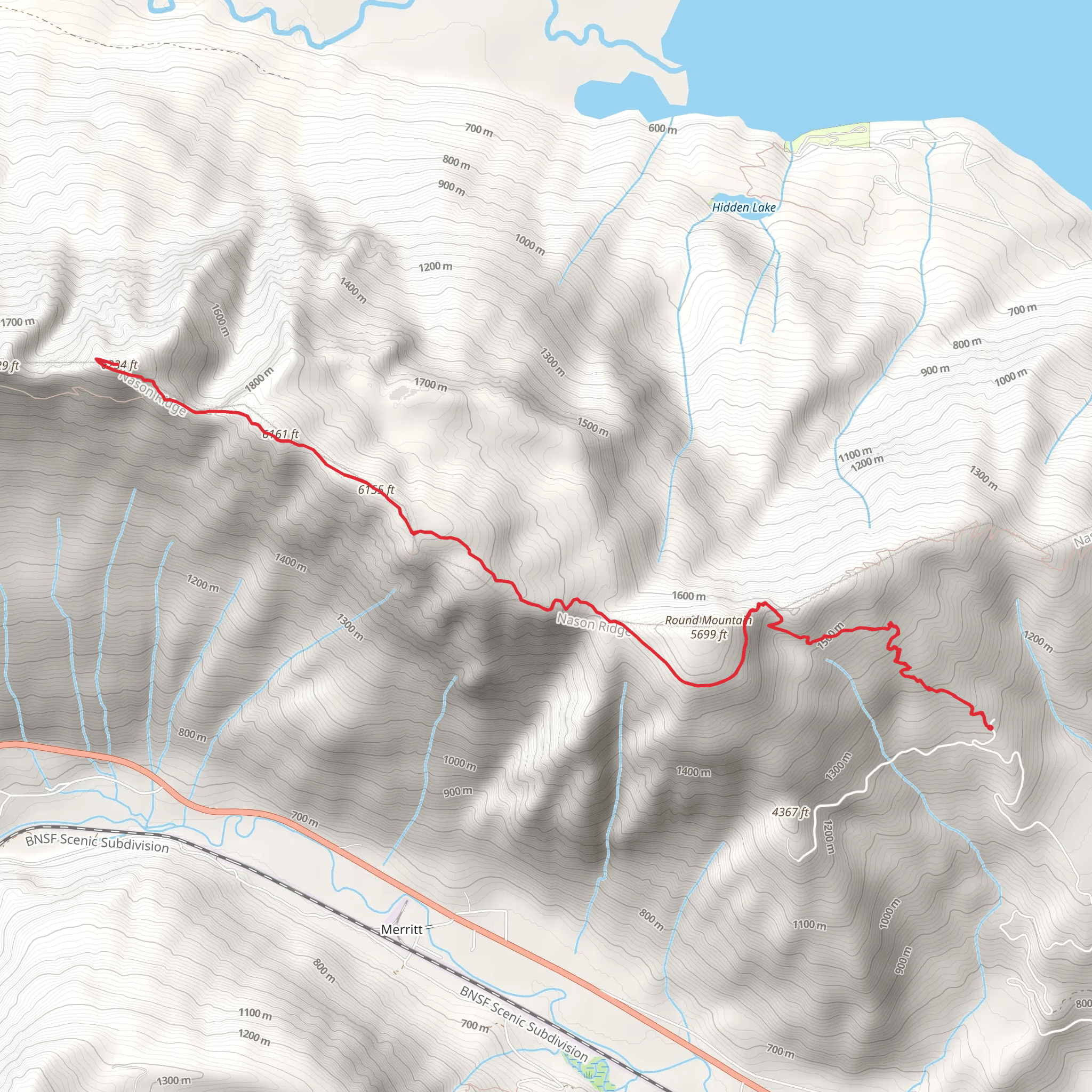 Nason Ridge Lookout via Round Mountain Trail mobile static map