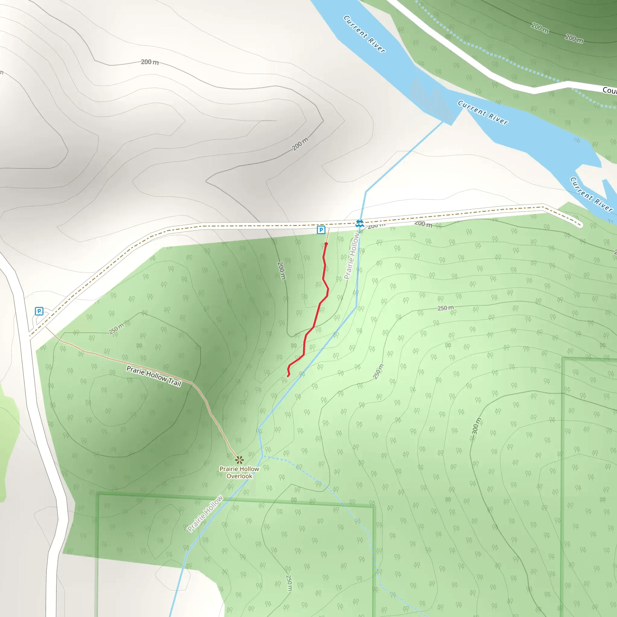 Prarie Hollow Trail mobile static map