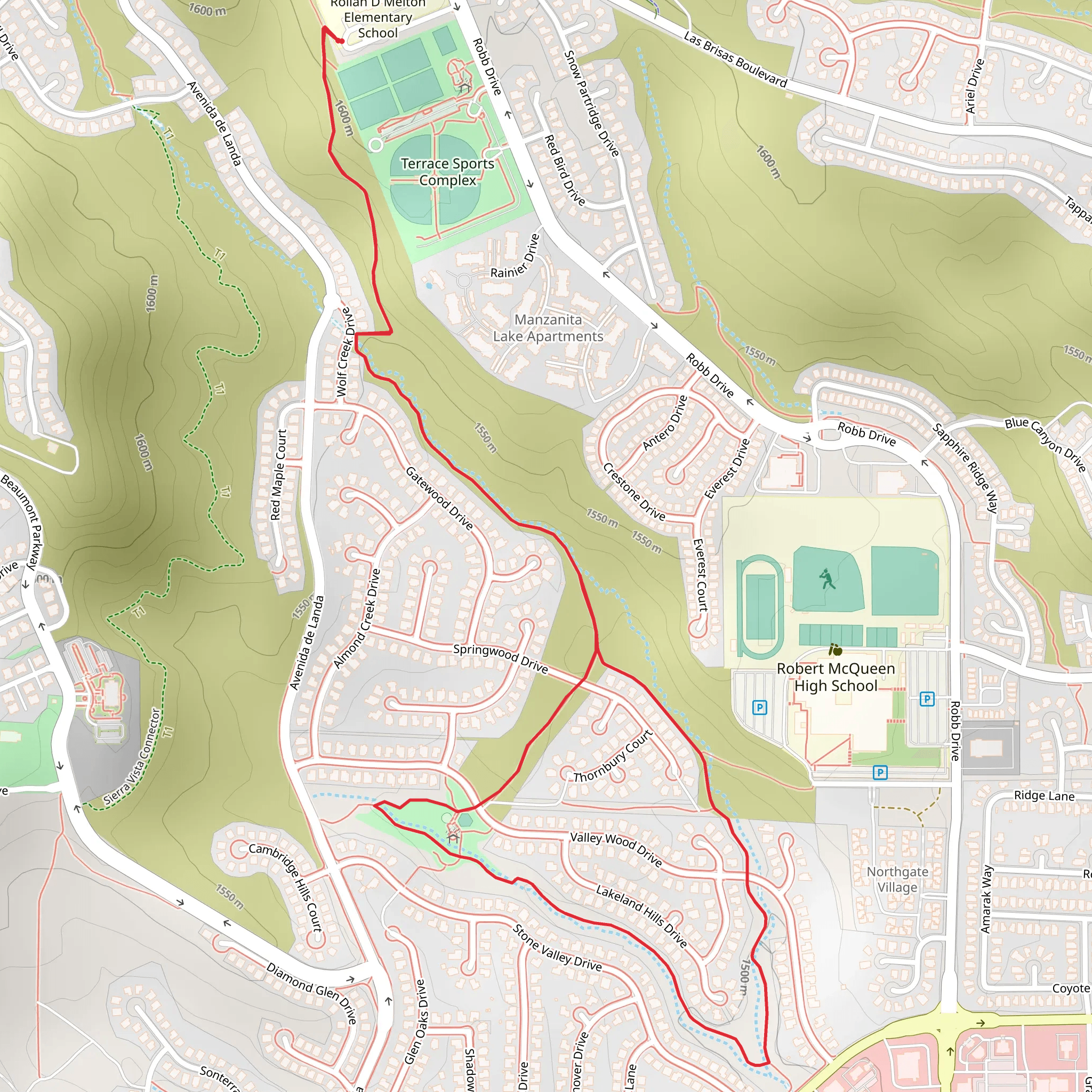 Valley Wood Park Loop mobile static map