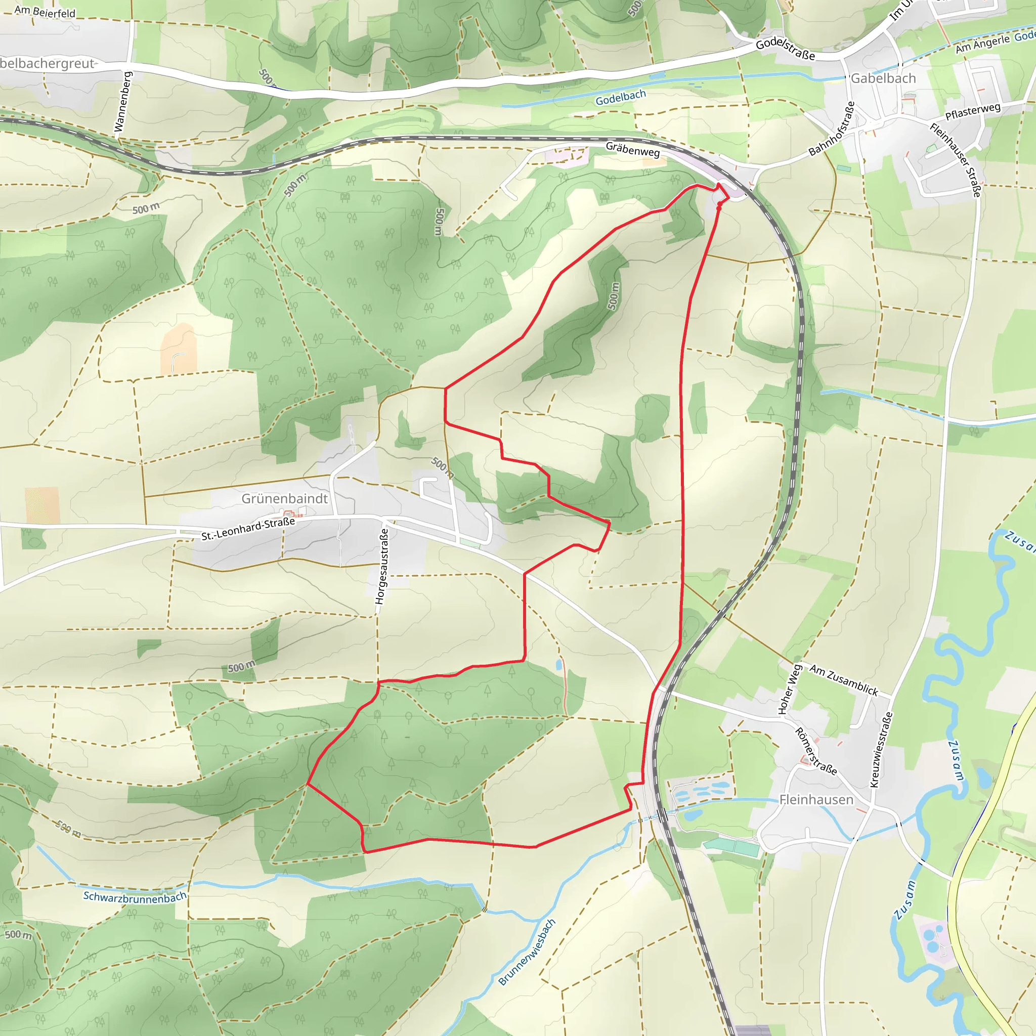 Grünenbaindt and Kobel Loop mobile static map