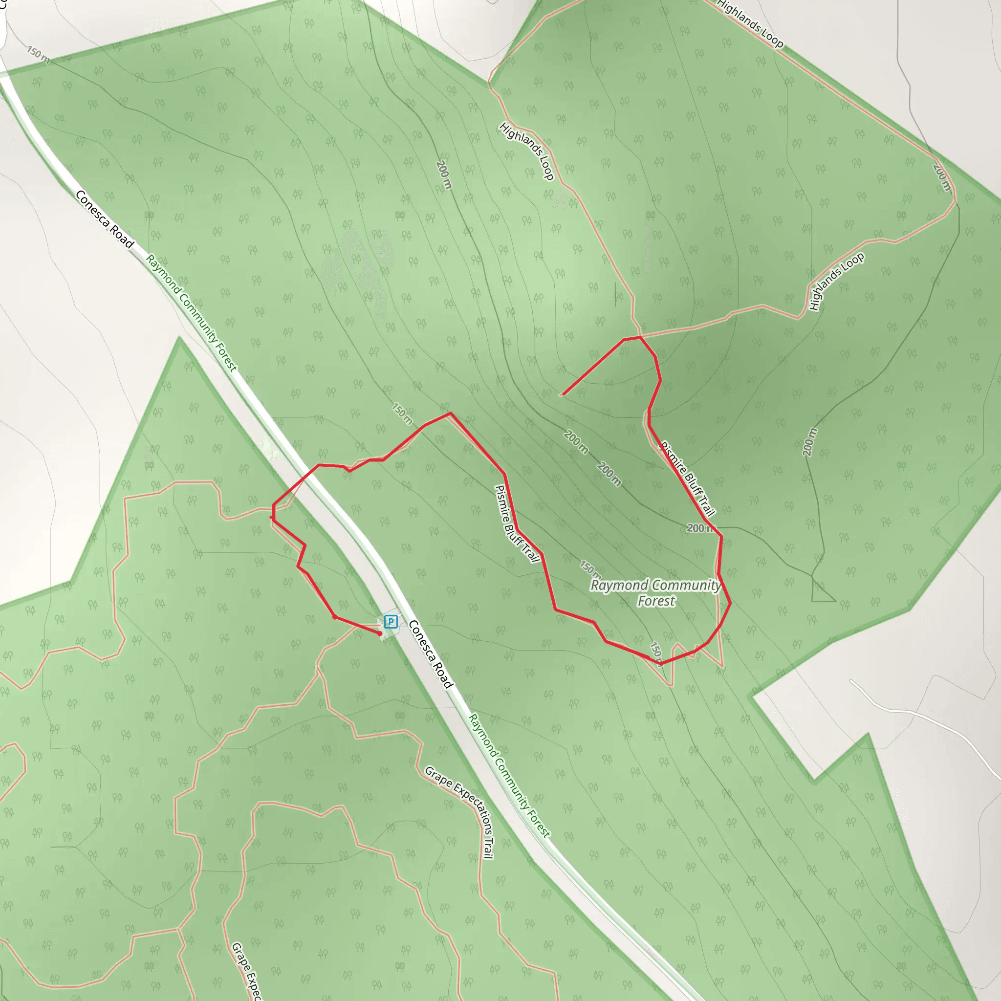 Raymond Community Forest mobile static map
