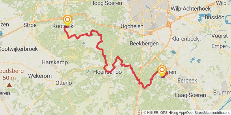 Veluwe Zwerfpad stage 9 Map