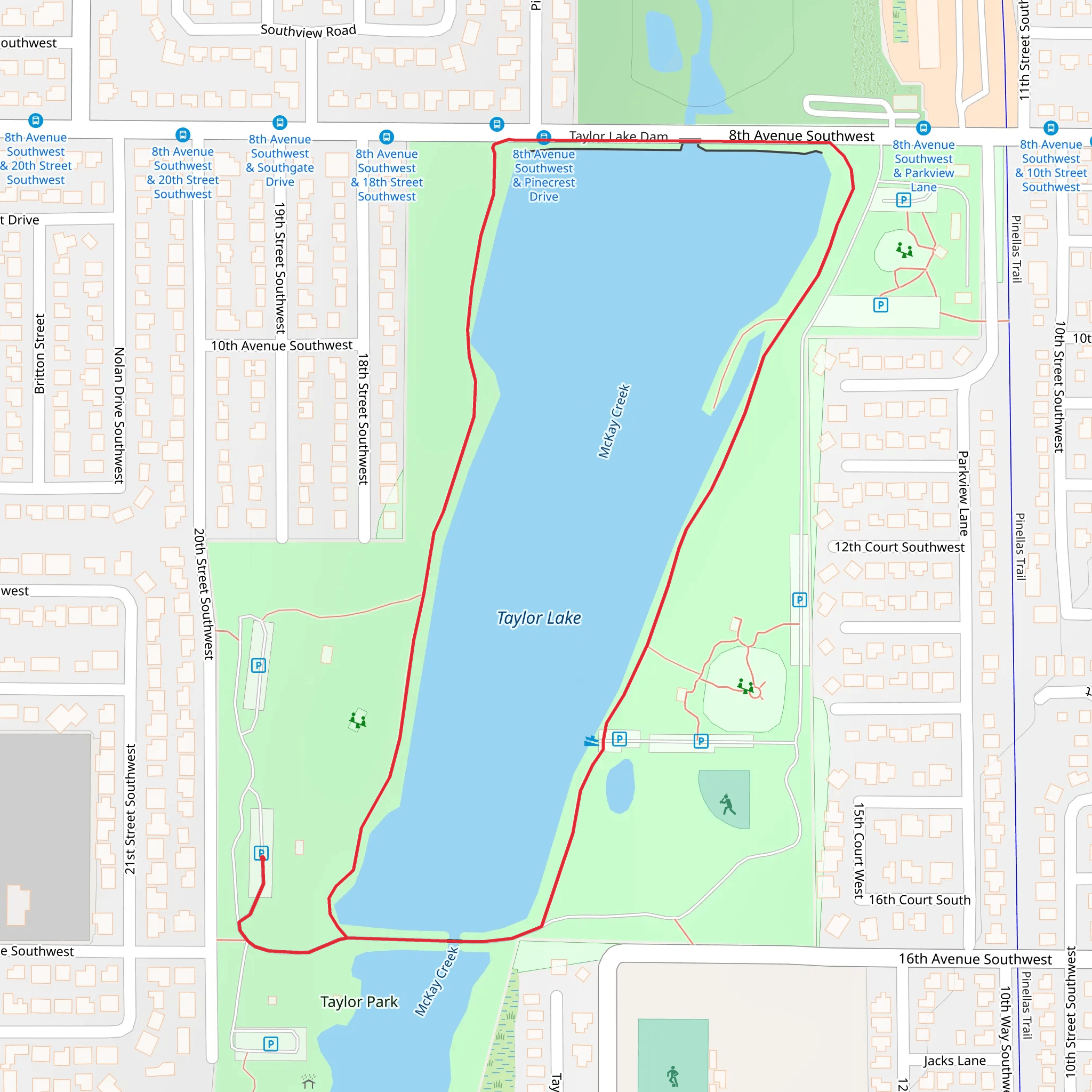 Taylor Lake Loop mobile static map