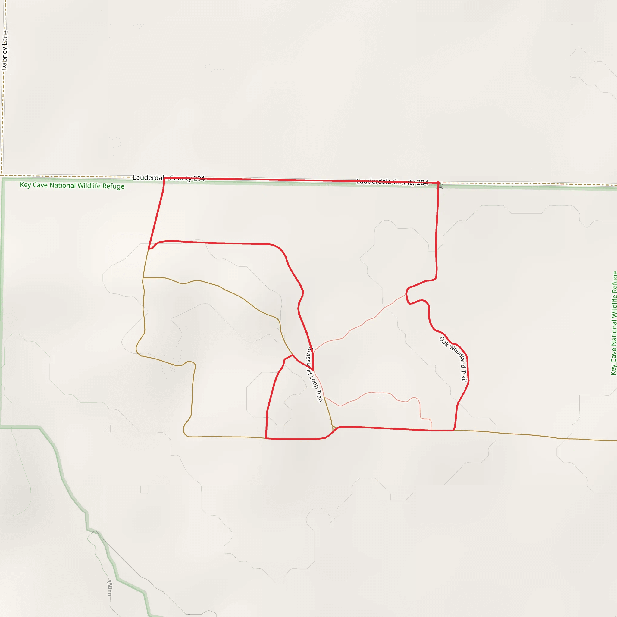 Oak Woodland Loop Trail mobile static map