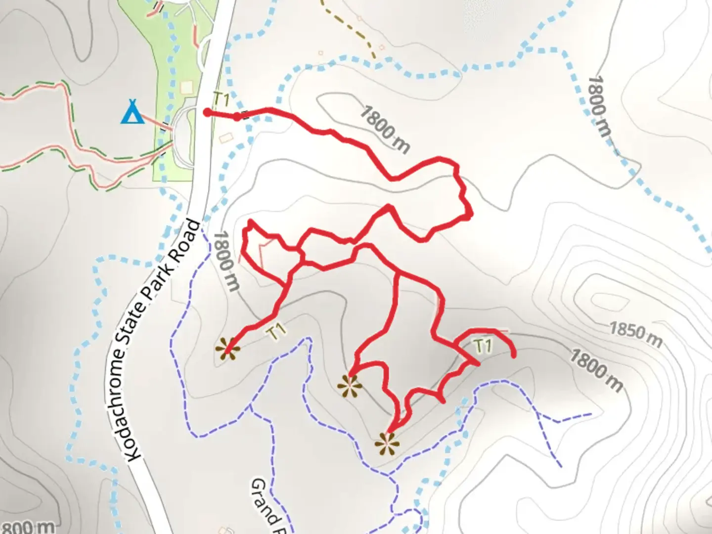 An image depicting the trail Angels Palace Trail and its surrounding area.