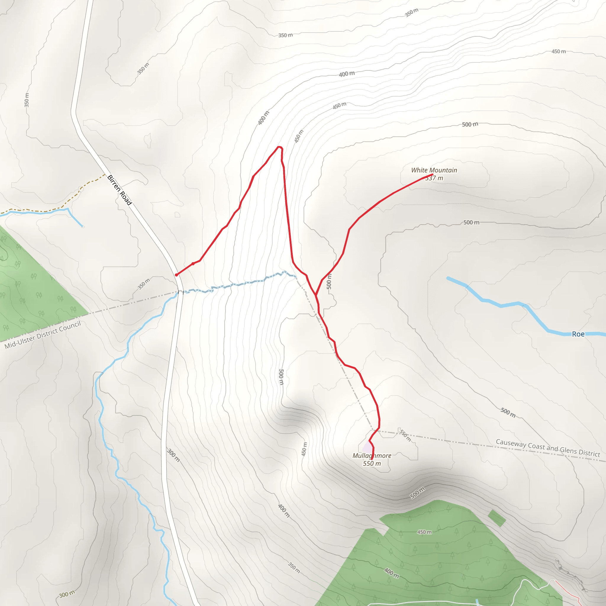 Mullaghmore and White Mountain Walk mobile static map