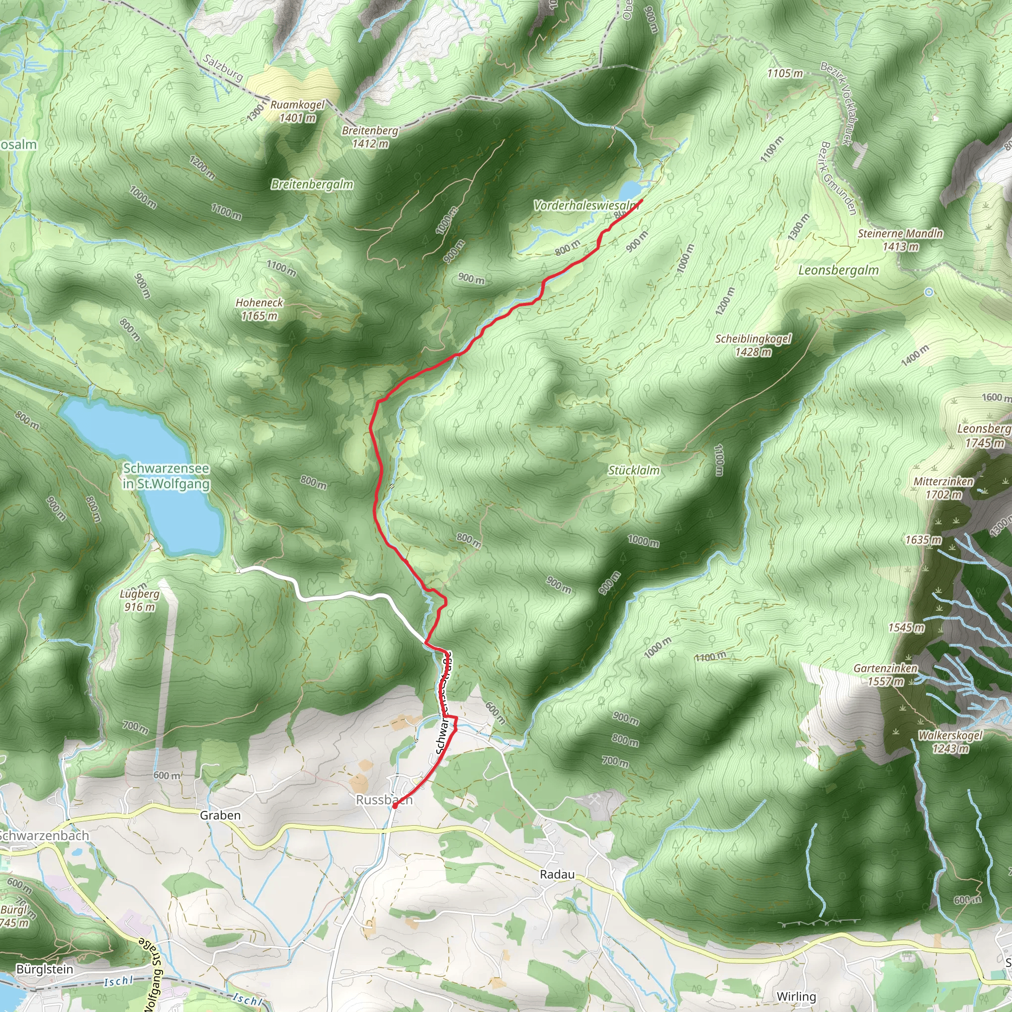 Haleswiessee Hike mobile static map