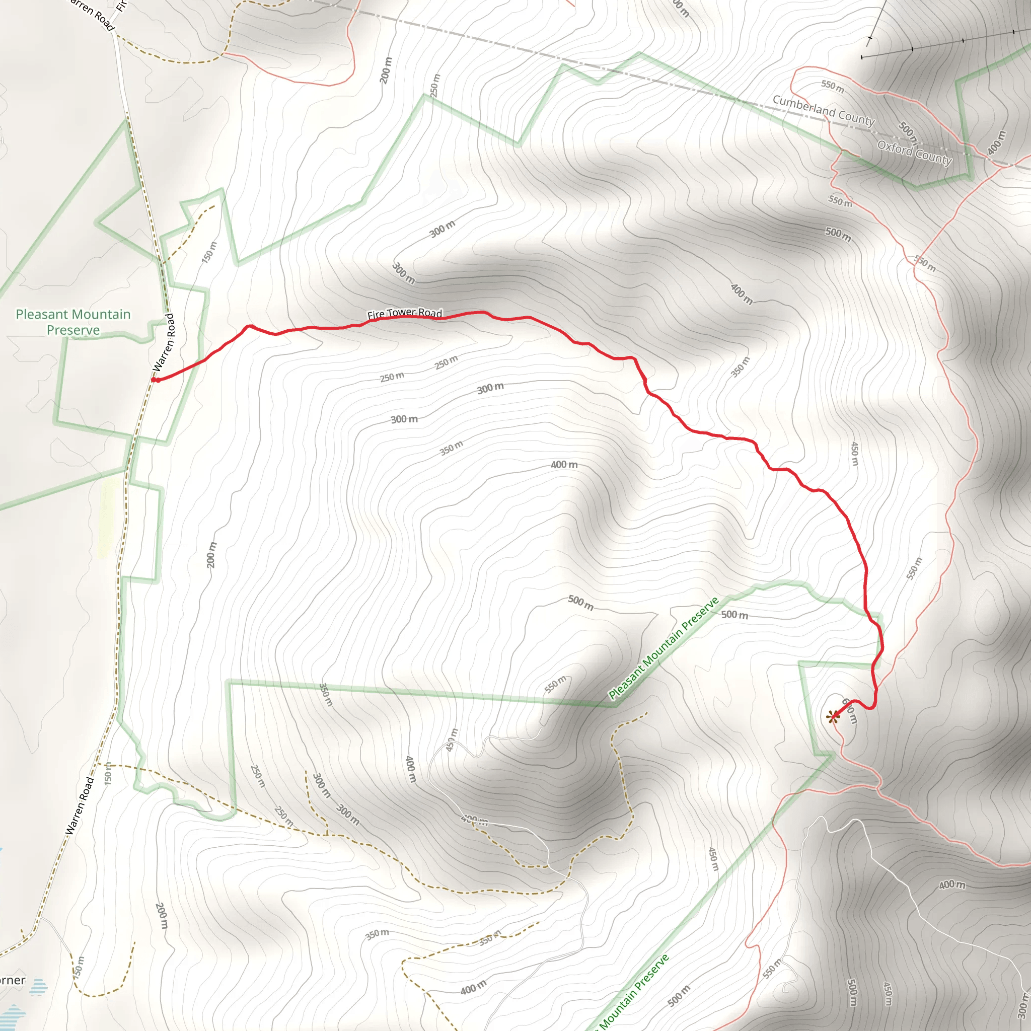 Pleasant Mountain Trail mobile static map