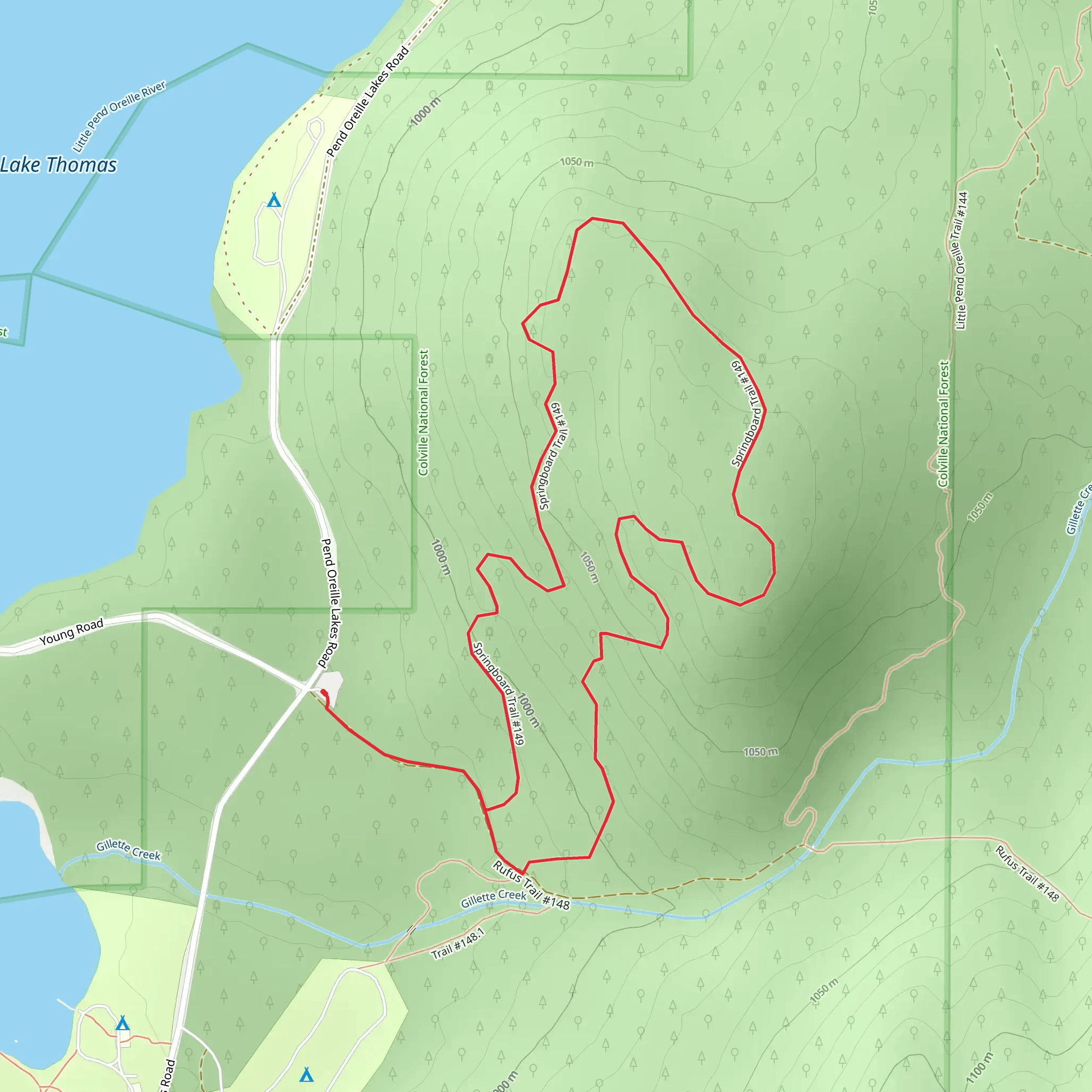 Springboard Loop Trail mobile static map