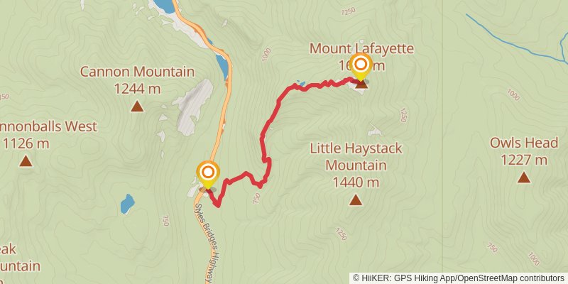 The Pemigewasset Loop spur 3 Map