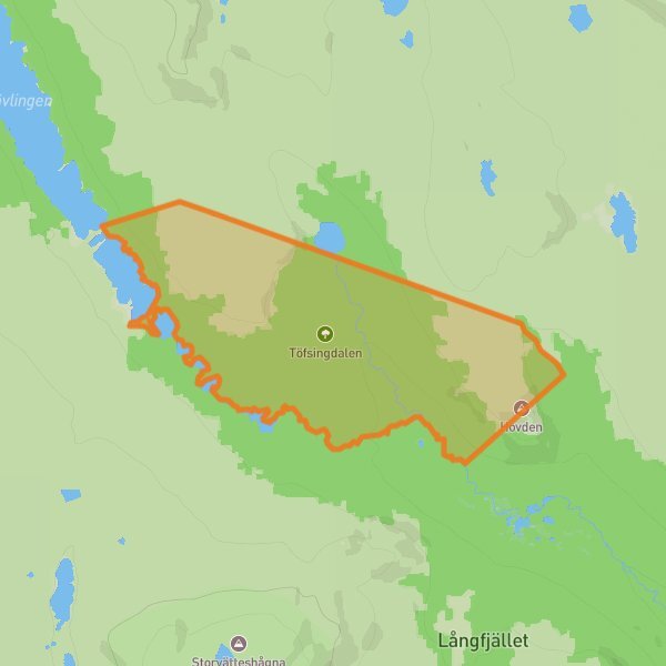 Töfsingdalen National Park mobile static map