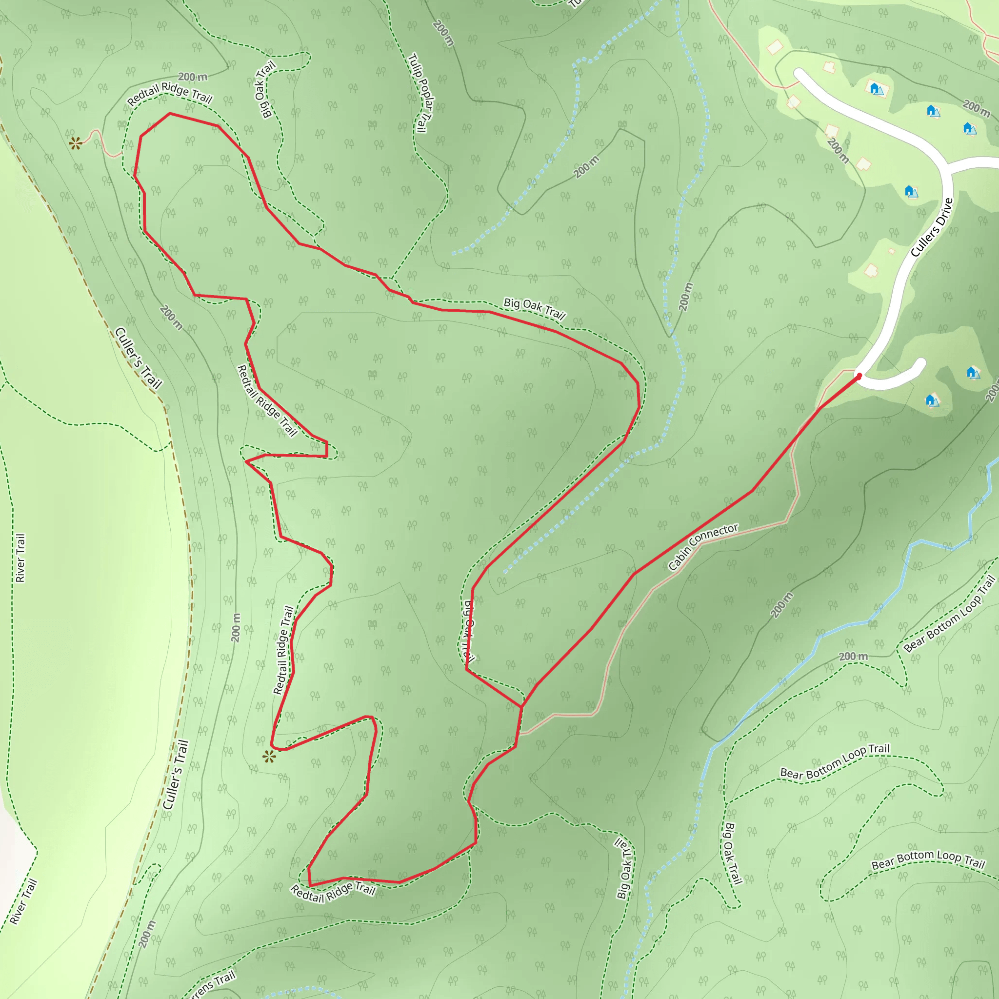 Big Oak Trail-Easy Loop mobile static map
