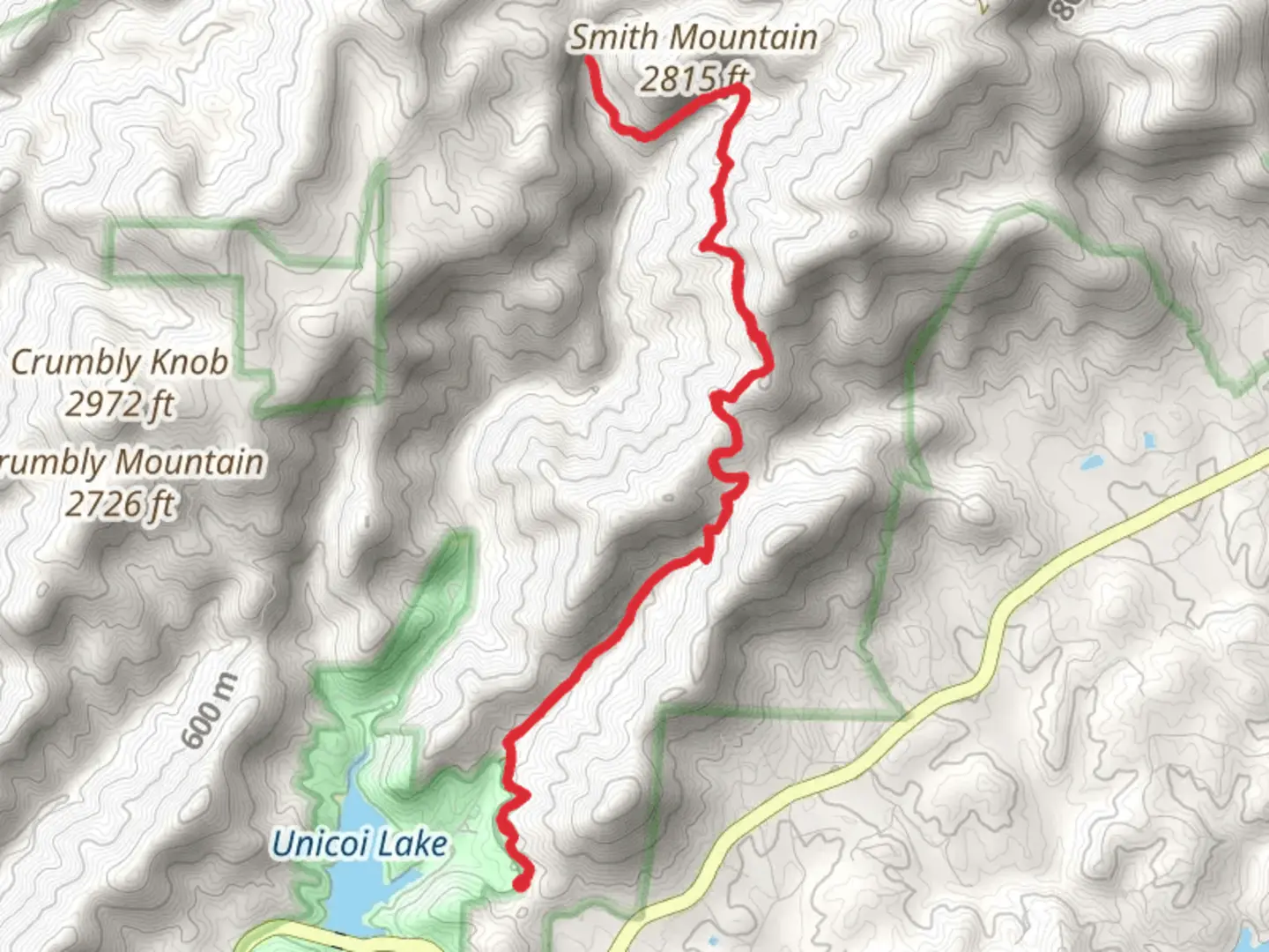 An image depicting the trail Smith Creek Out and Back and its surrounding area.