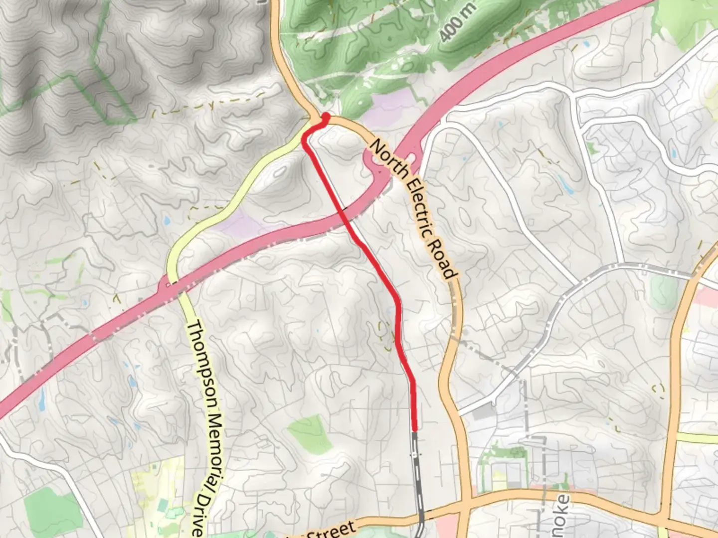 An image depicting the trail Mason Creek and Hanging Rock Battlefield Trail and its surrounding area.