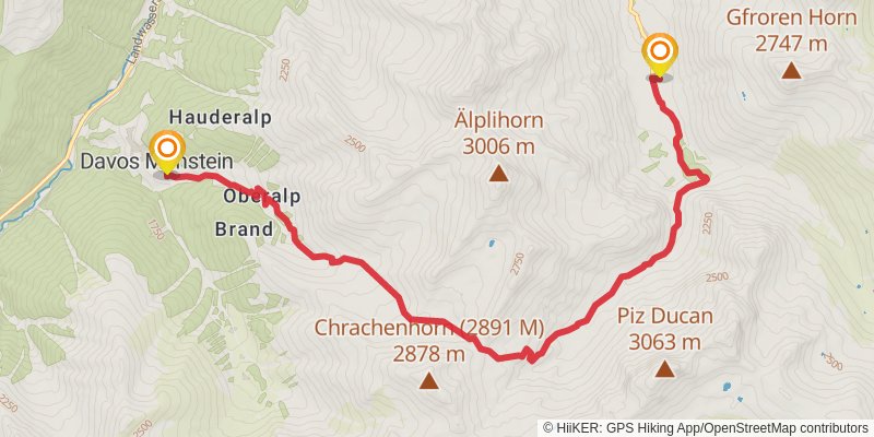 Walserweg stage 12 Map