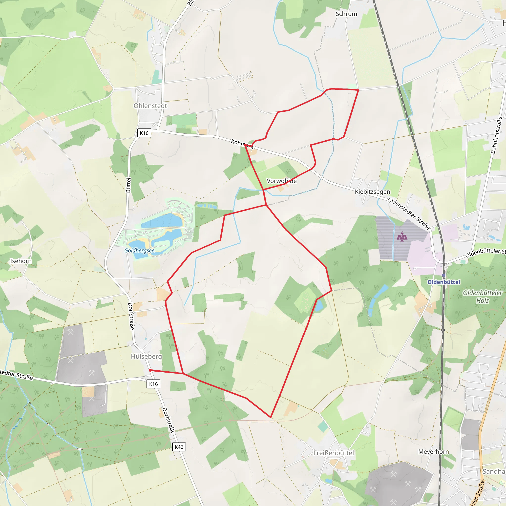 Giehler Bach Loop from Huelseberg mobile static map