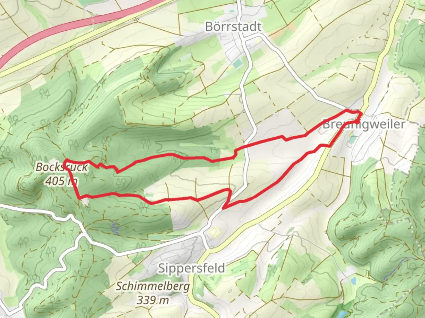 An image depicting the trail Primmtal Wanderweg and its surrounding area.