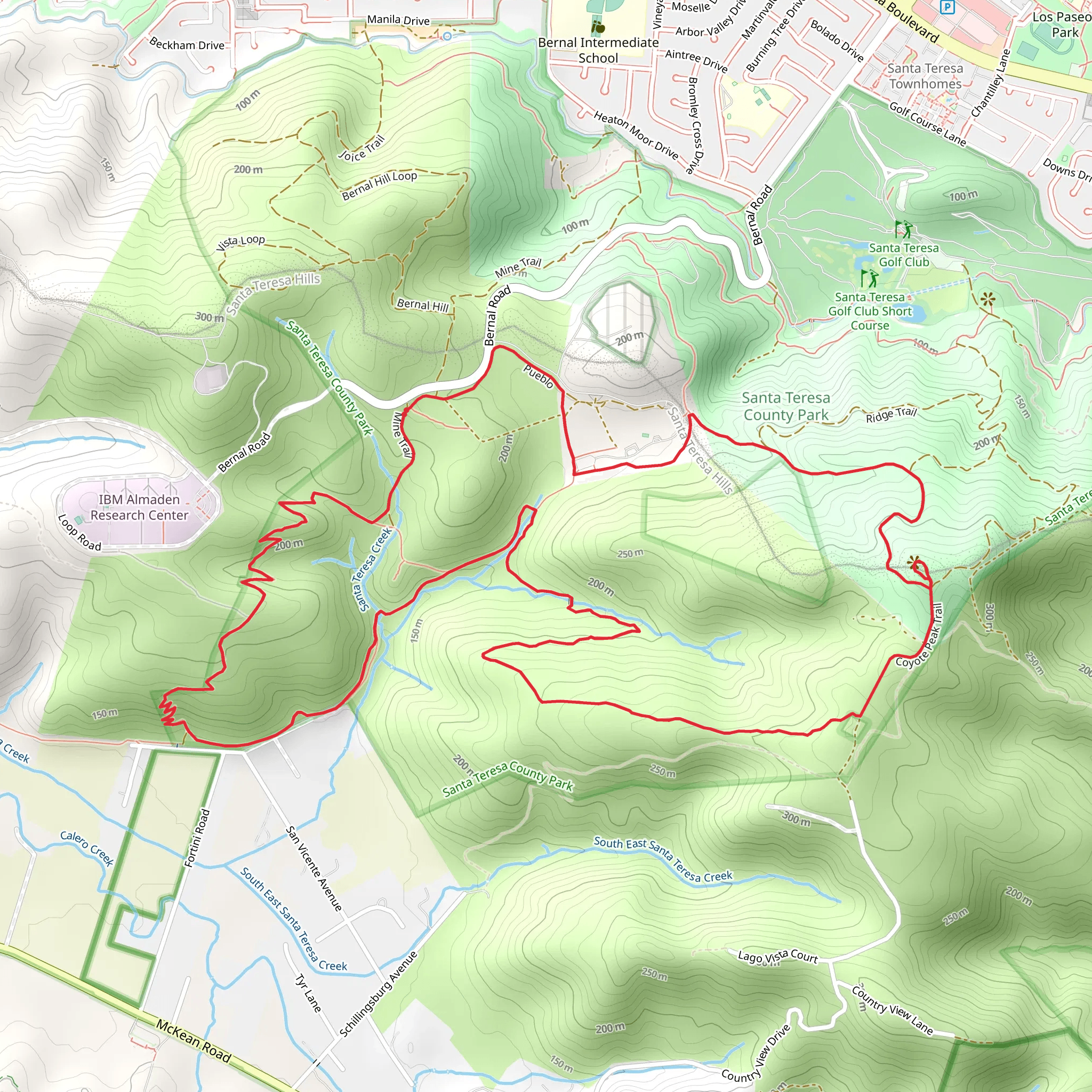Hidden Springs and Stile Ranch Loop Trail mobile static map