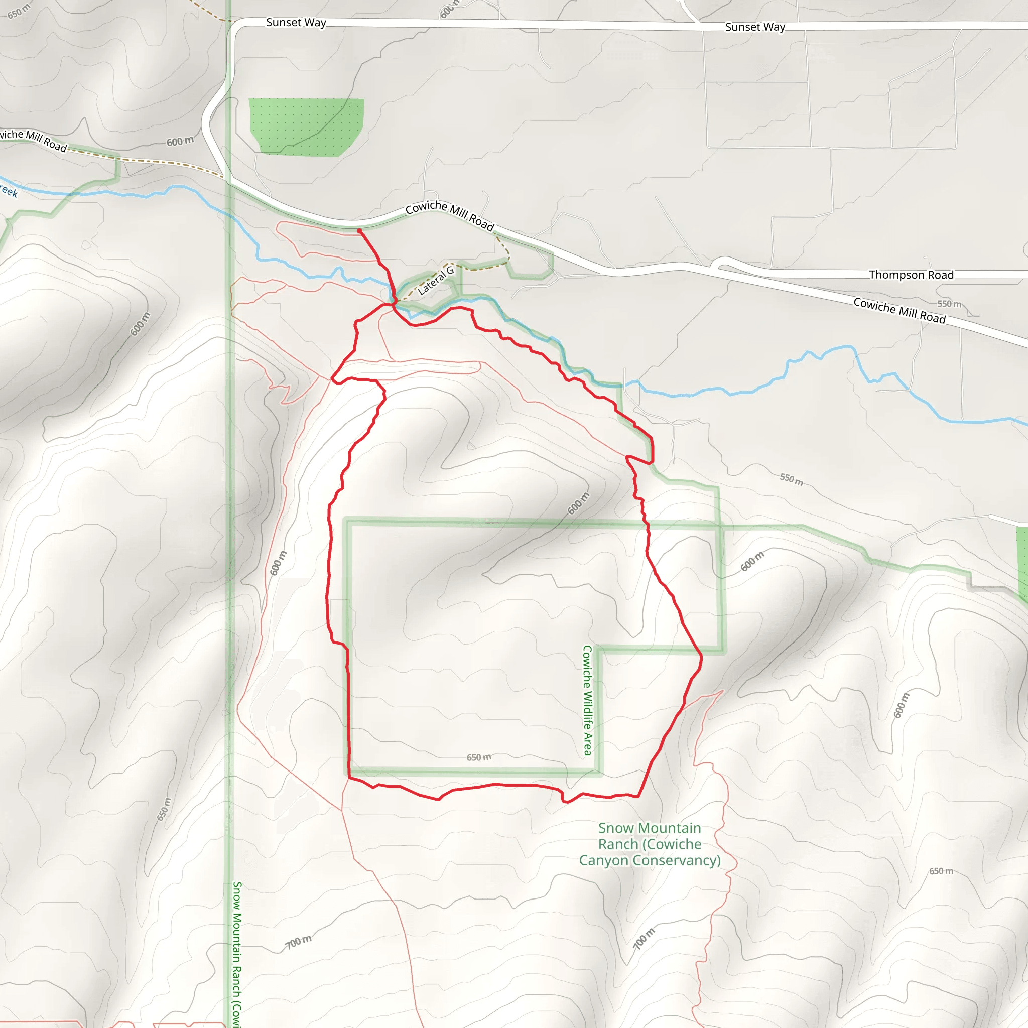 Riparian East, Bench and Wildflower Loop Trail mobile static map