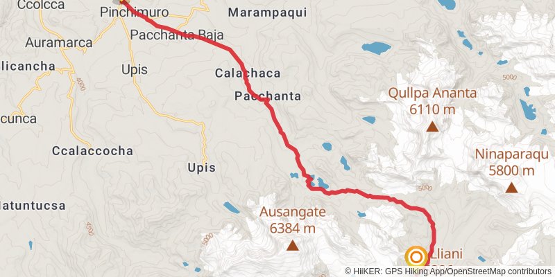 Ausangate Trek stage 4 Map