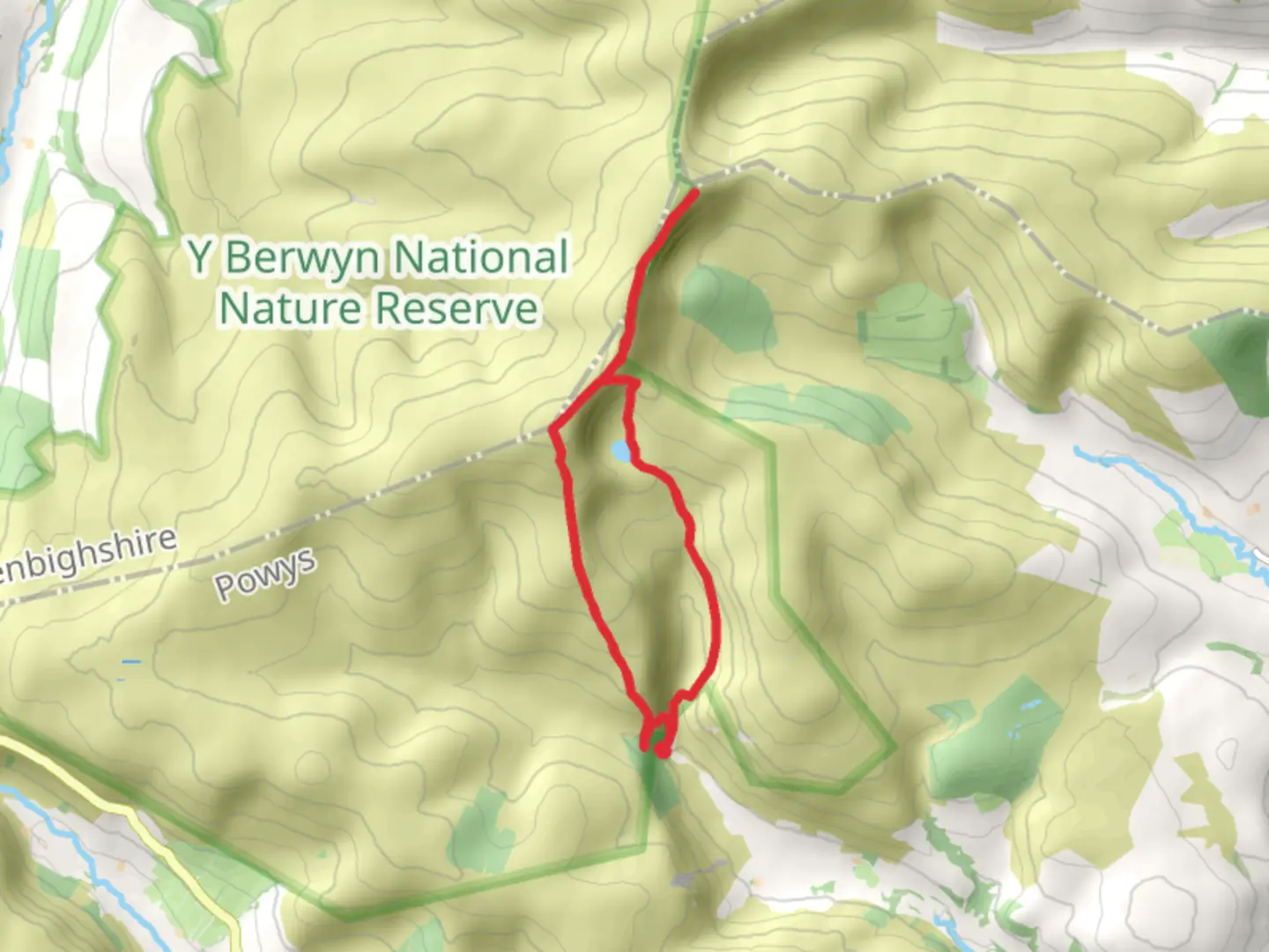 An image depicting the trail Pistyll Rhaeadr, Moel Sych and Craig Berwyn Walk and its surrounding area.