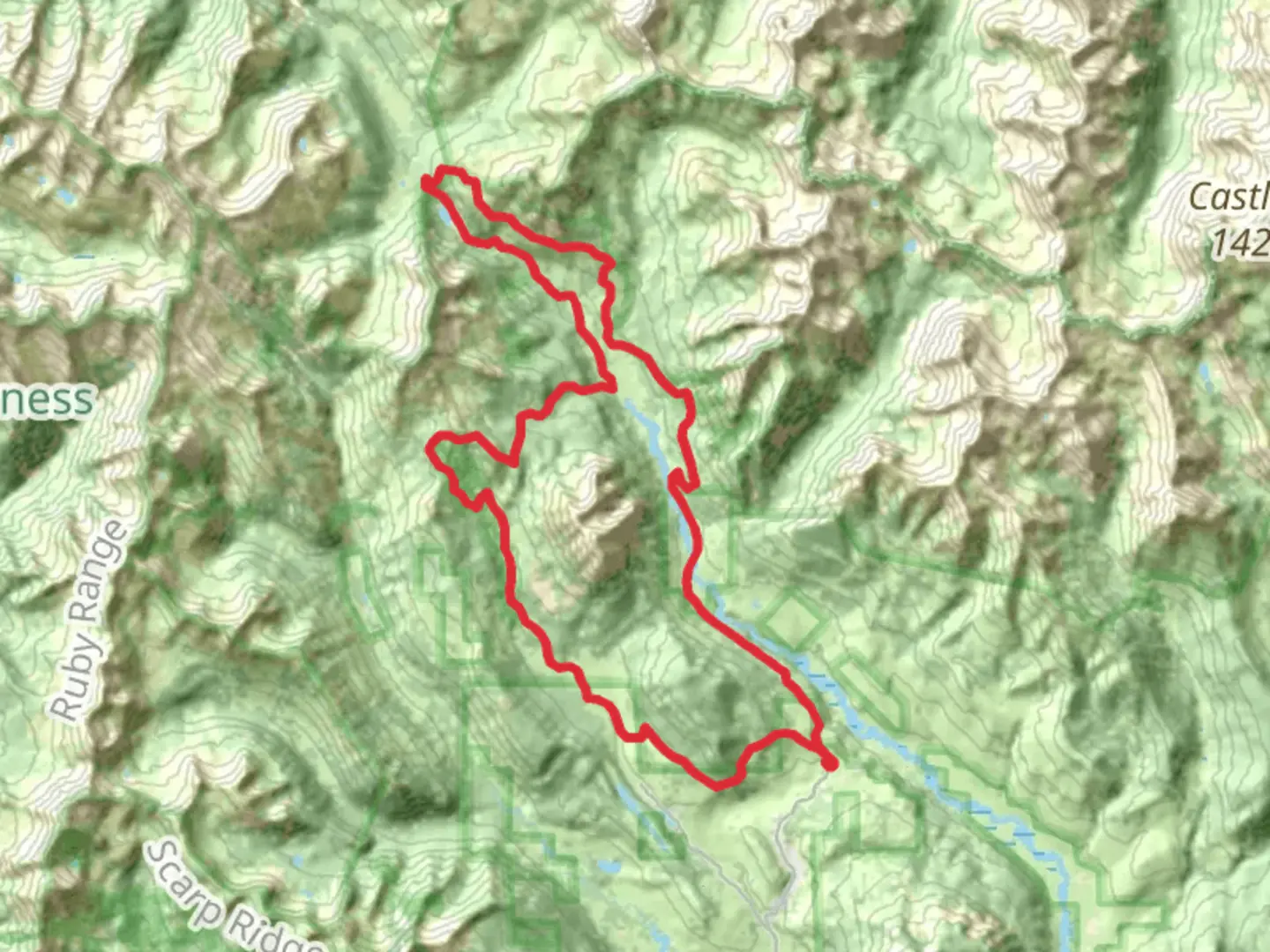 An image depicting the trail Elkton and Rock Creek Loop and its surrounding area.