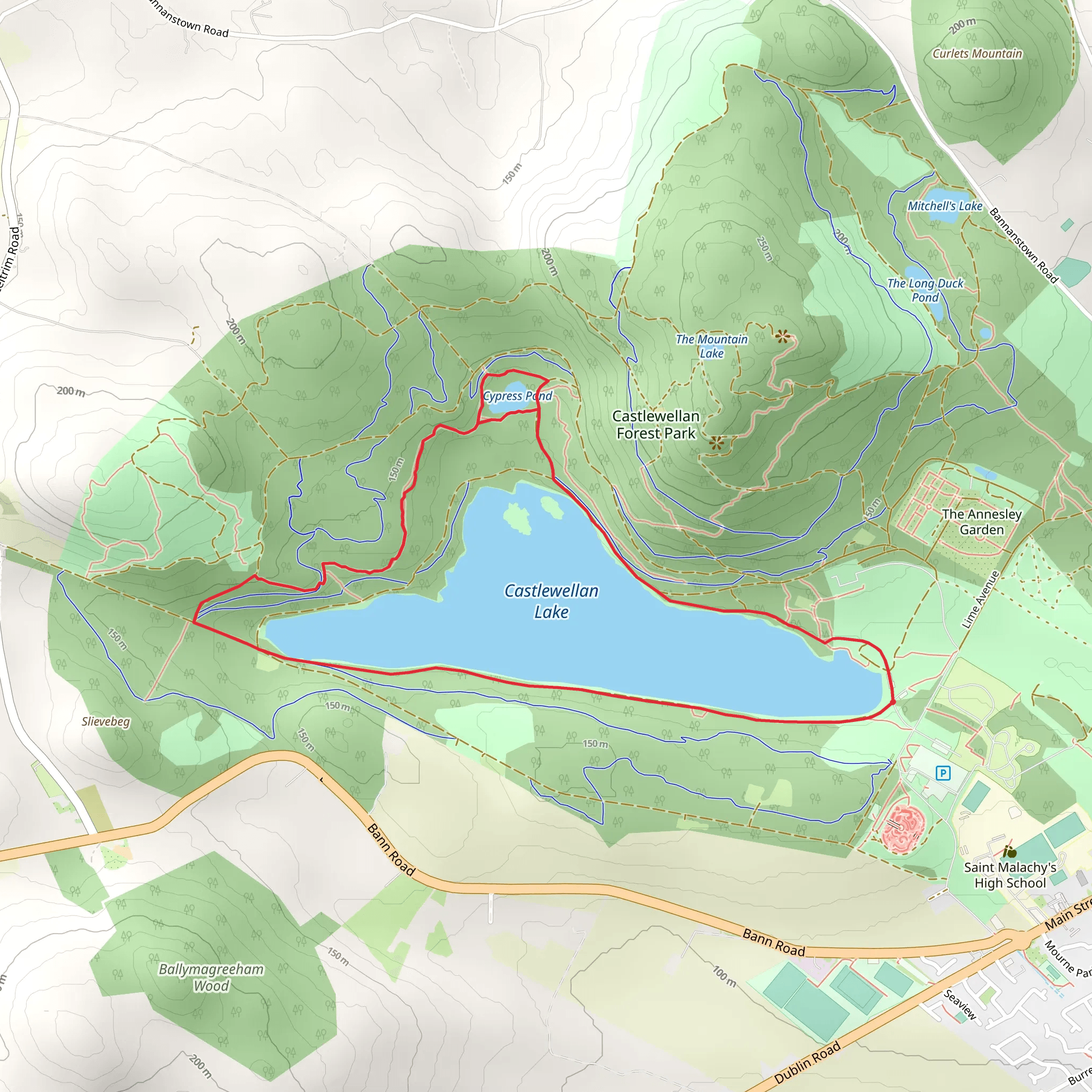 Castlewellan Forest Park - Cypress Pond Walk mobile static map
