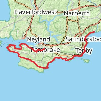 Pembrokeshire Coast Path 5-Day Challenging Tour (Hillwalk Tours) mobile static map