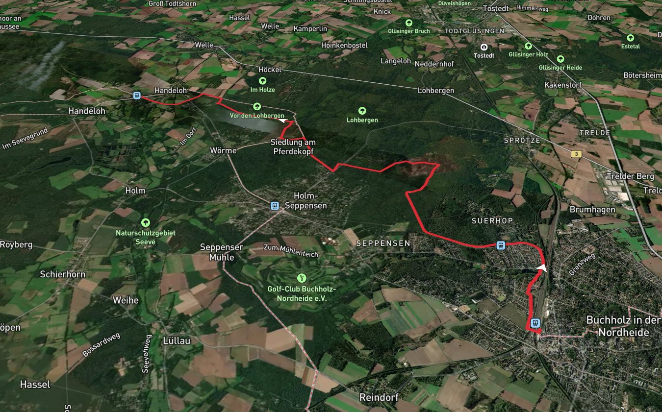 Buchholz to Handeloh Walk via Heidepuzzle Wanderweg