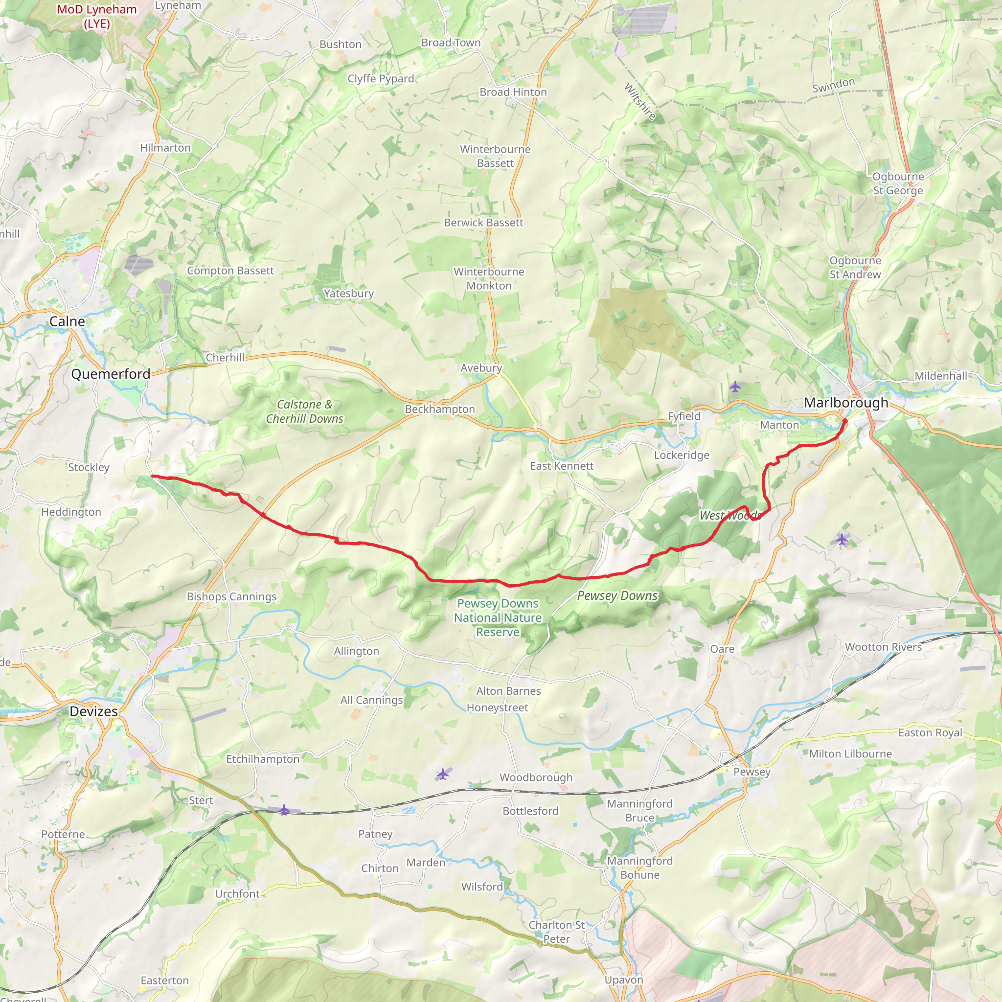 Wansdyke Path mobile static map