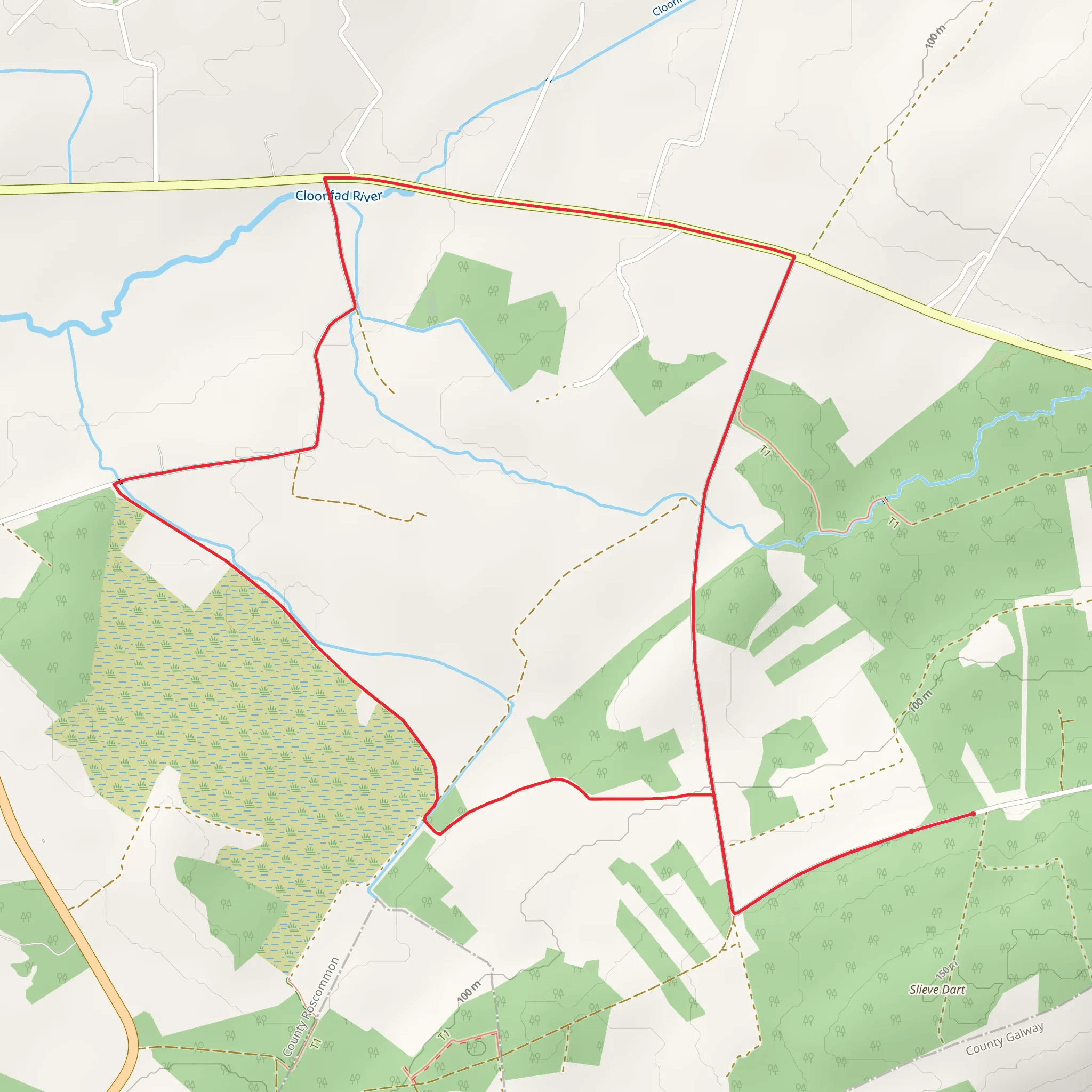 Cloonfad Cloonarkin Walk mobile static map