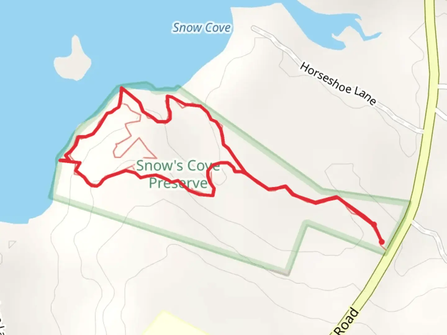 An image depicting the trail Snows Cove Road Loop and its surrounding area.
