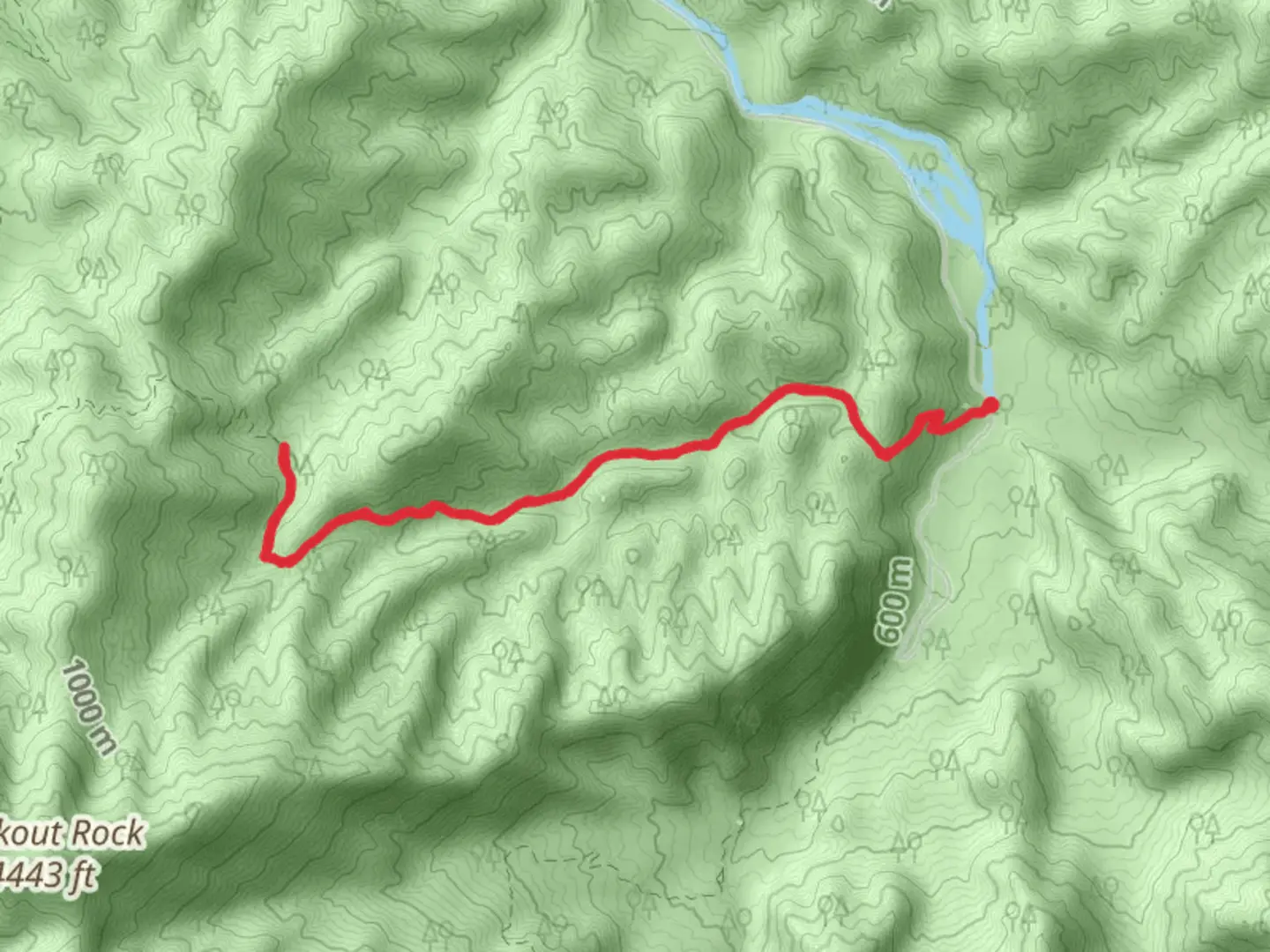 An image depicting the trail James Gap via Grapeyard Ridge Trail and its surrounding area.