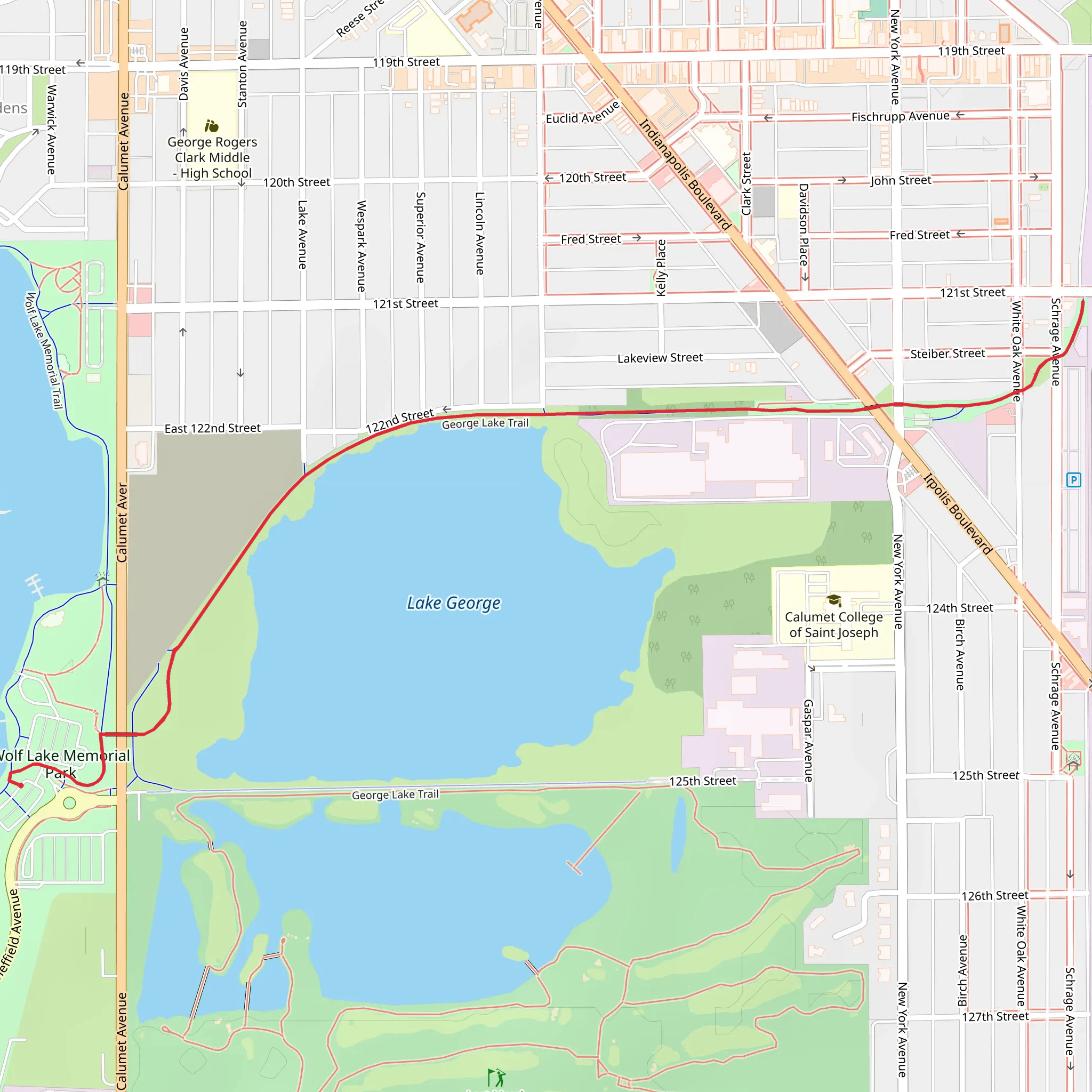 George Lake Trail mobile static map