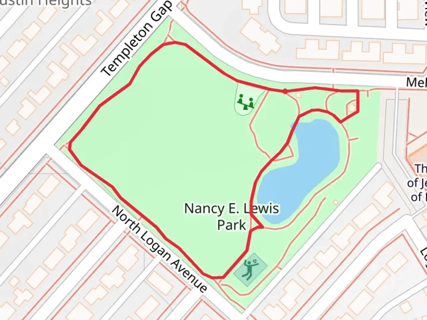 An image depicting the trail Nancy E Lewis Park Loop and its surrounding area.