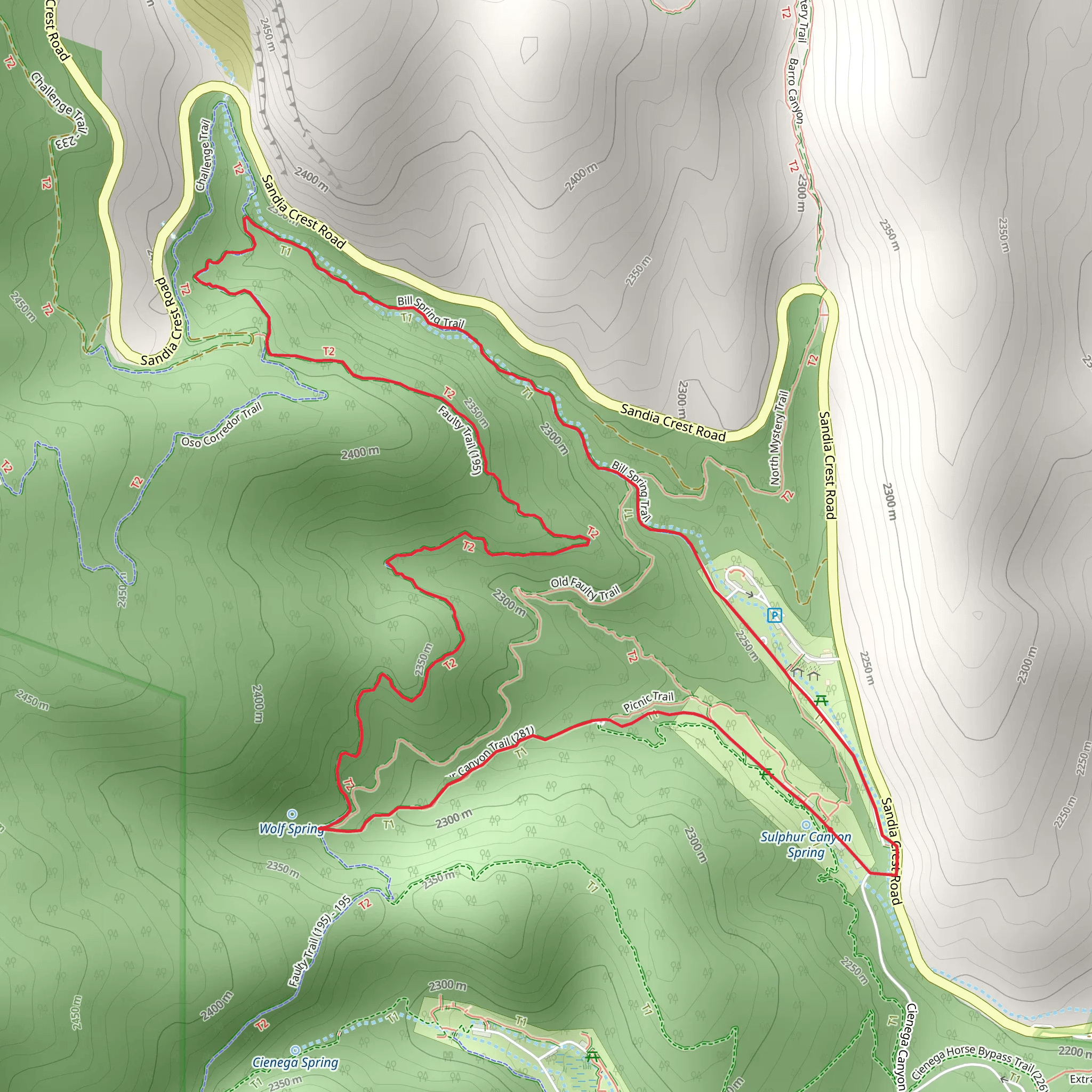 Faulty Loop Trail mobile static map